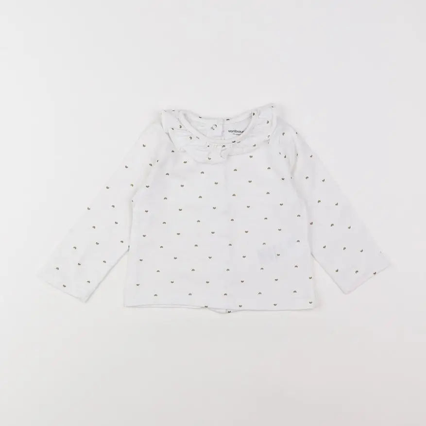 Vertbaudet - tee-shirt blanc, or - 9 mois