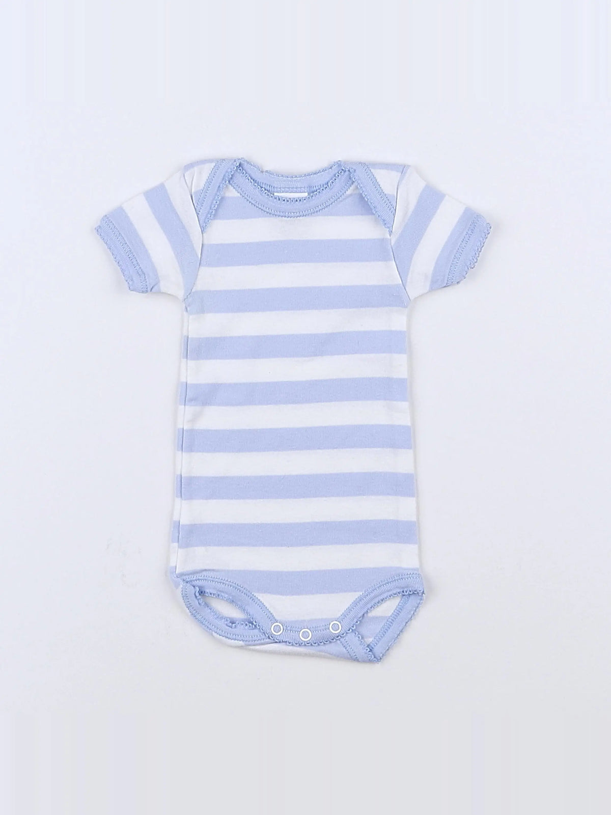 Petit Bateau - body bleu, blanc - 3 mois