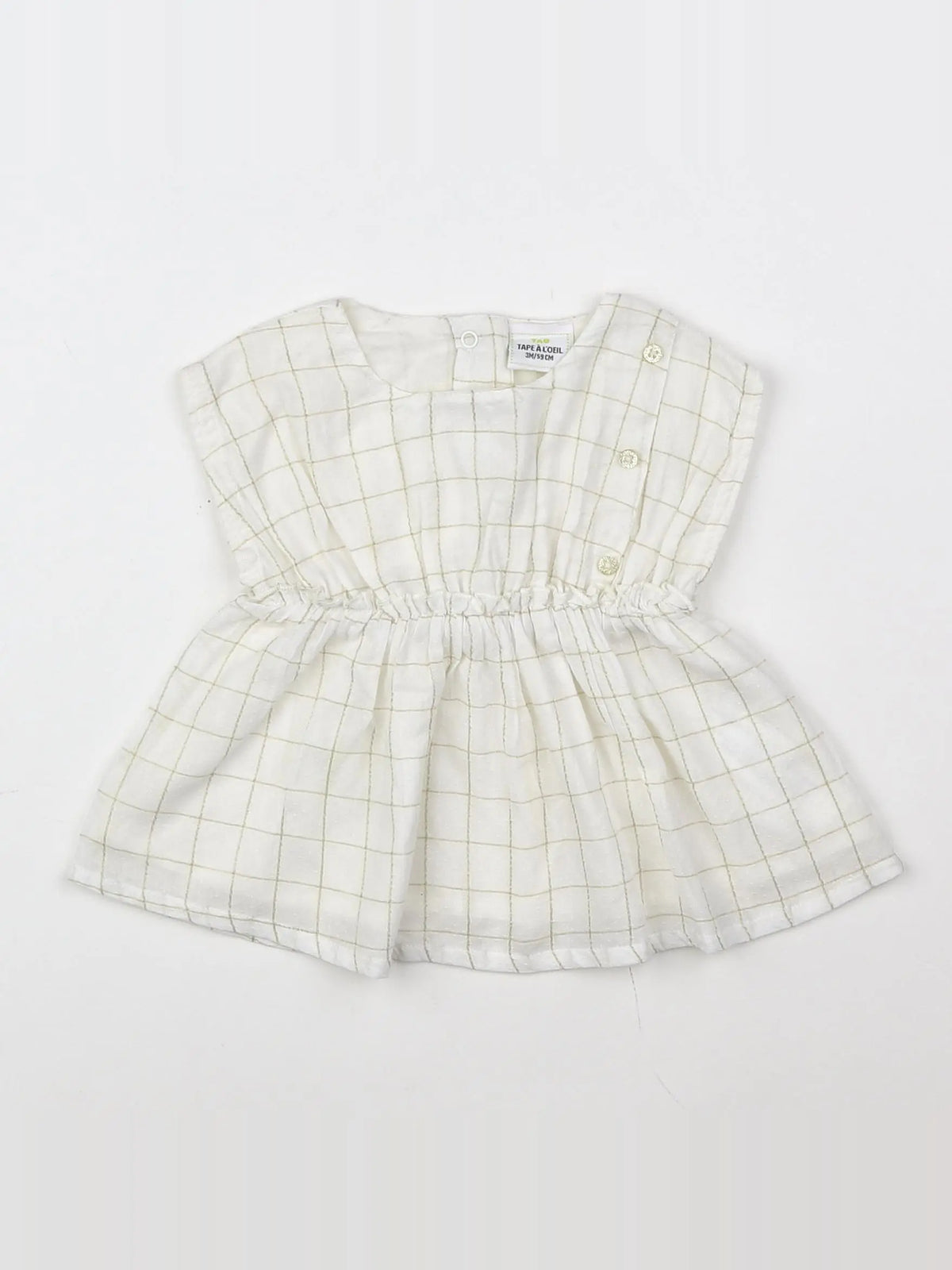 Tape à l'oeil - robe blanc, or - 3 mois