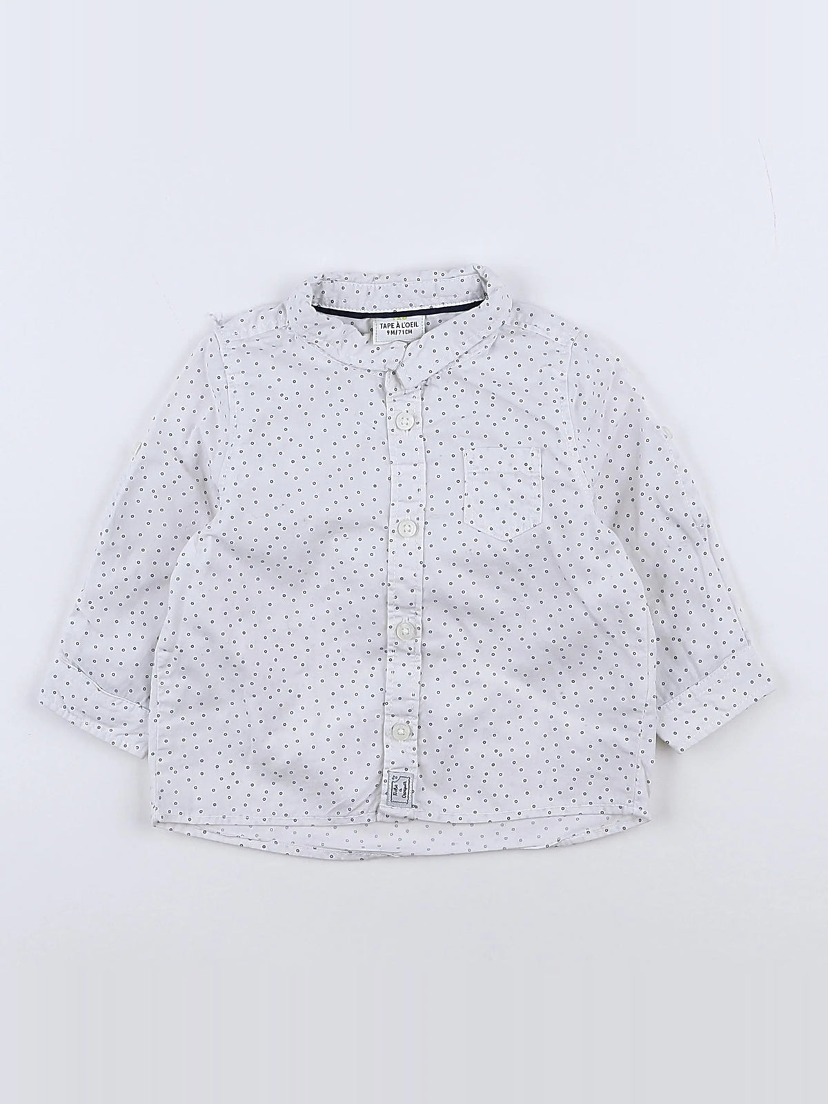 Tape à l'oeil - chemise blanc, bleu - 9 mois