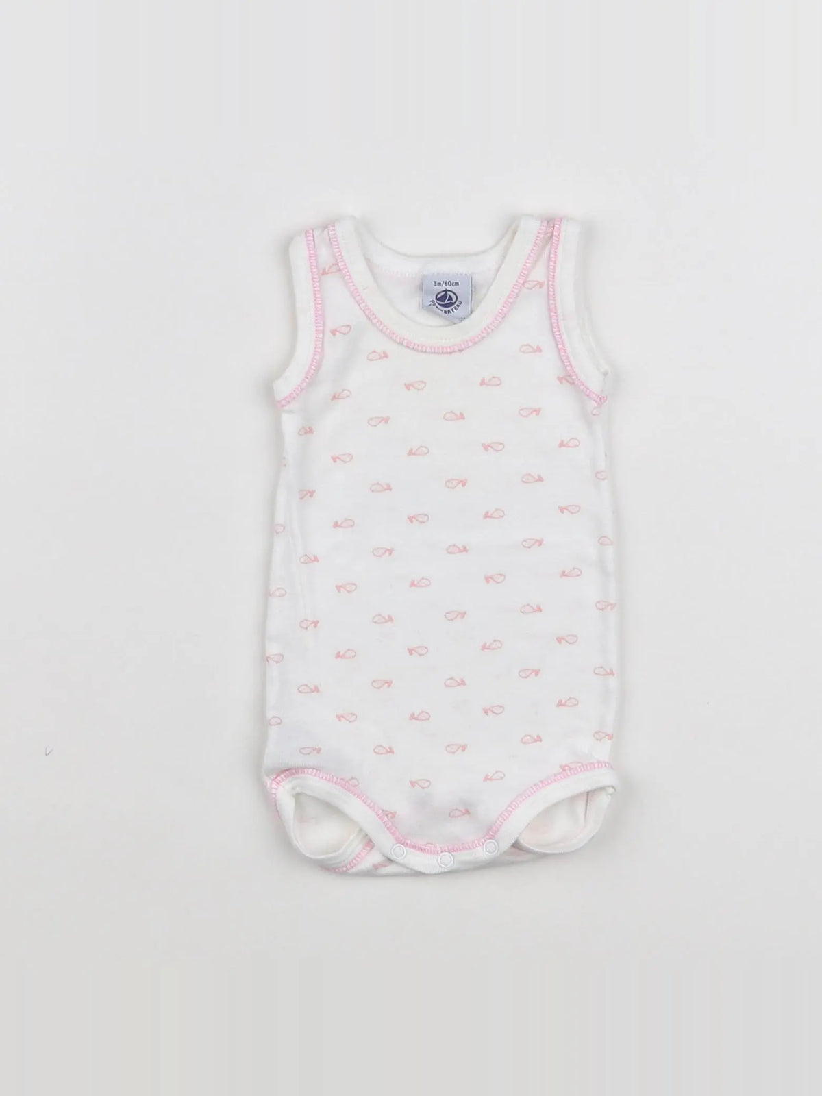 Petit Bateau - body beige, rose - 3 mois