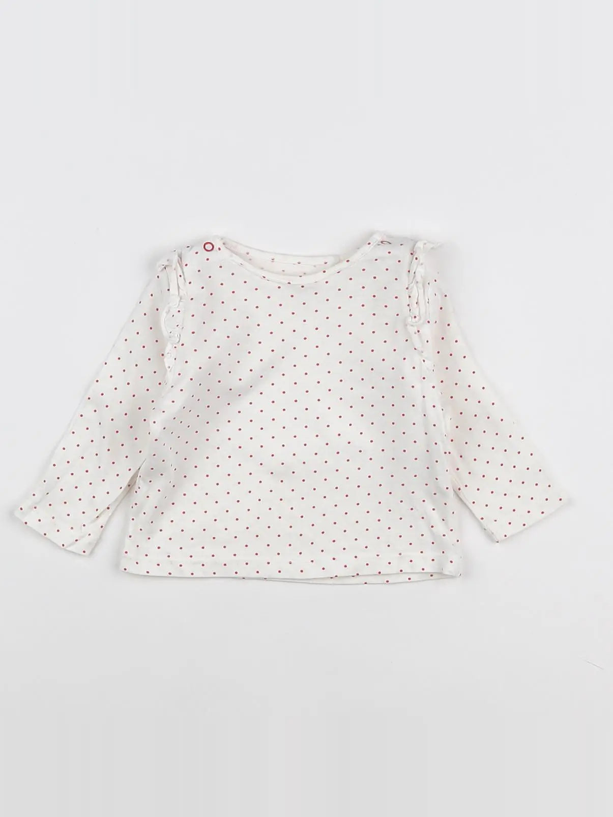 Boutchou - tee-shirt blanc, rouge - 6 mois