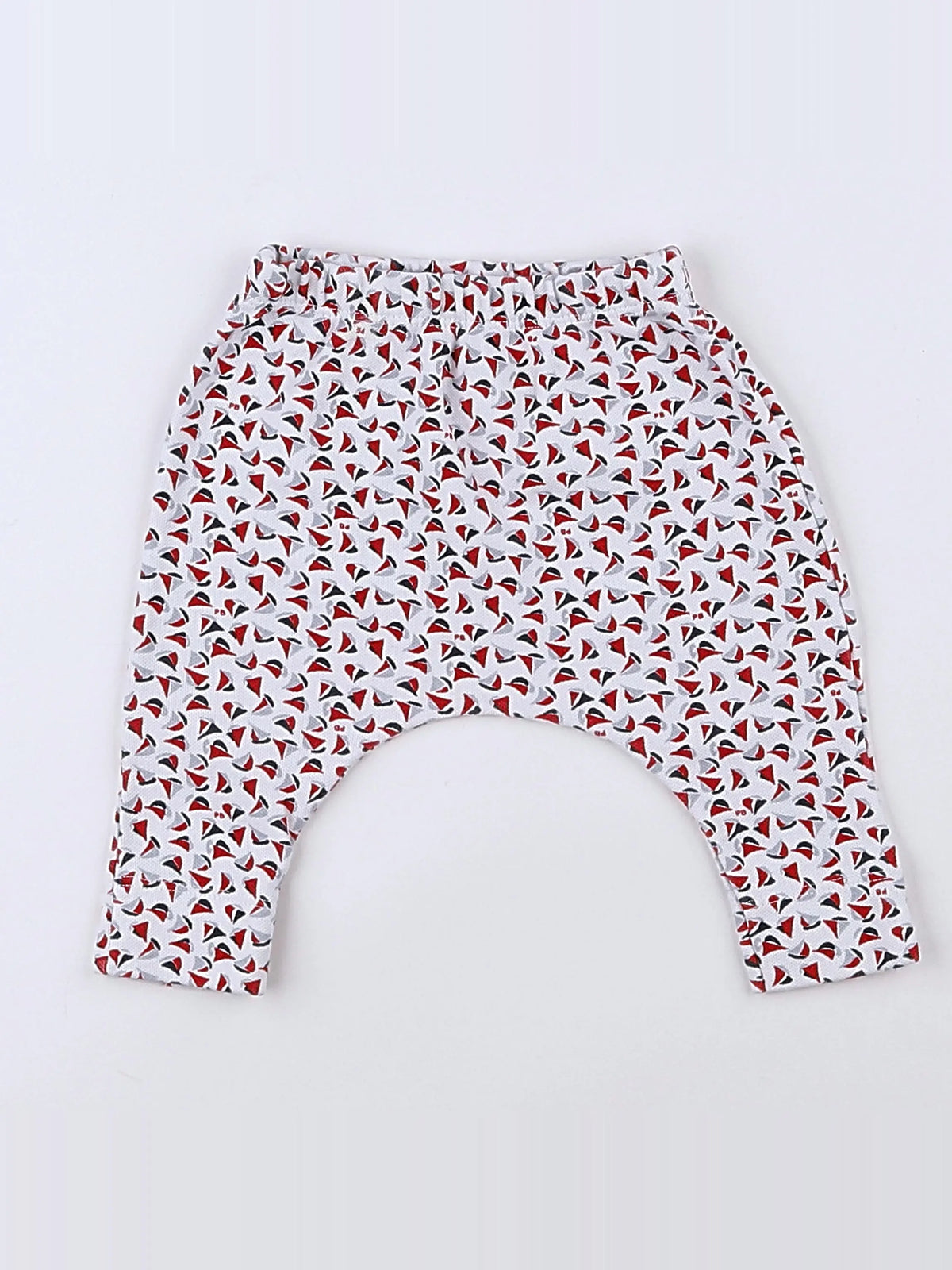 Petit Bateau - sarouel rouge, blanc - 3 mois