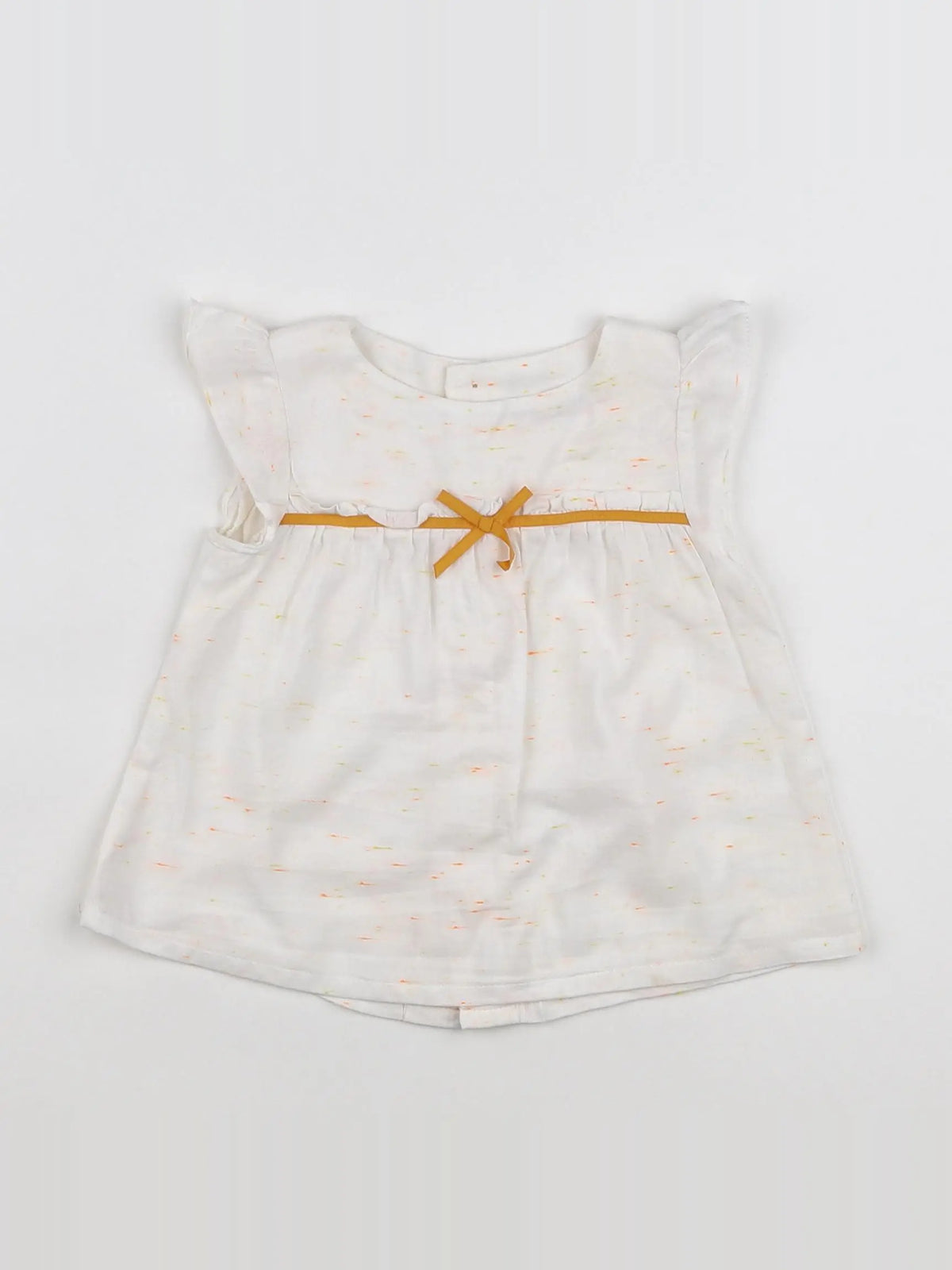 Zara - blouse blanc, orange - 6/9 mois