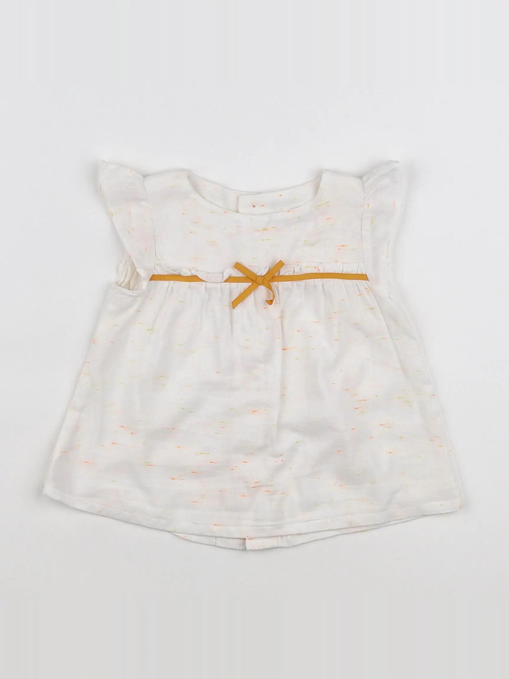 Zara - blouse blanc, orange - 6/9 mois