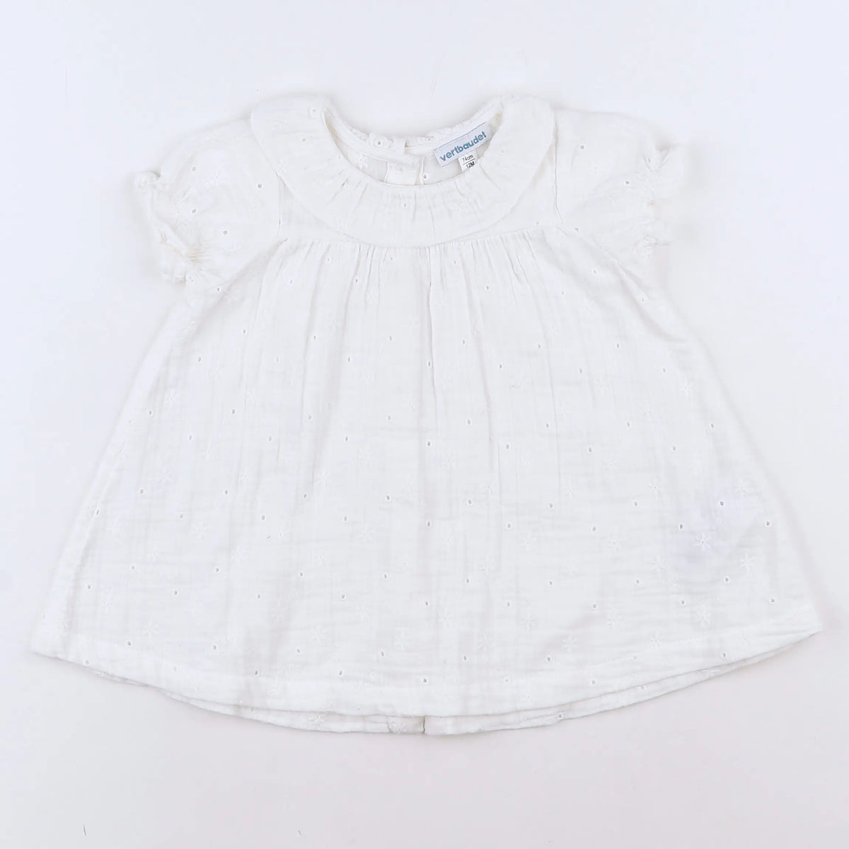 Vertbaudet - robe blanc - 12 mois