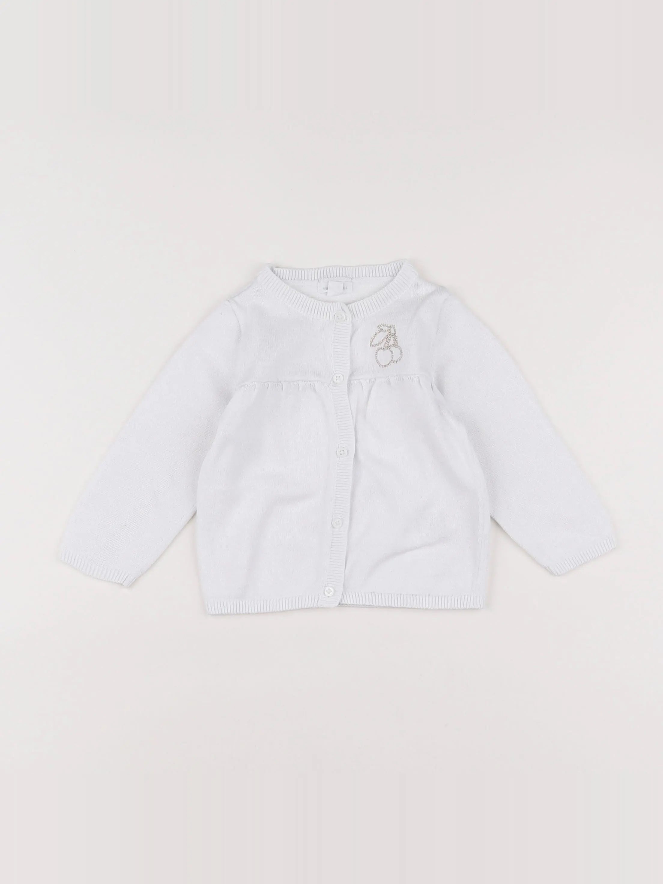 Vertbaudet - gilet blanc - 9 mois