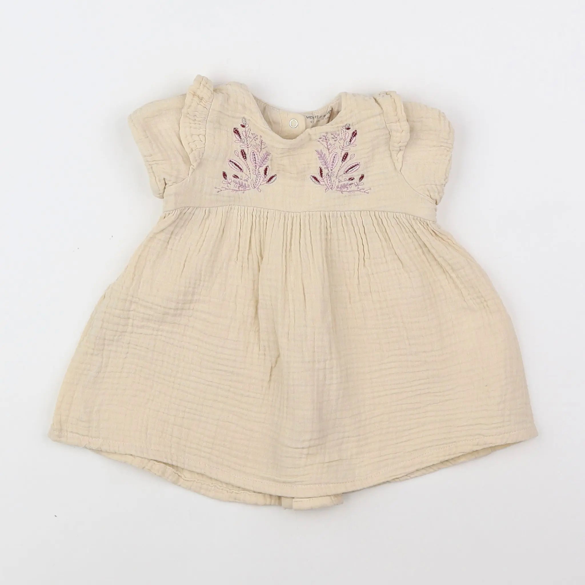 Vertbaudet - robe beige - 6 mois