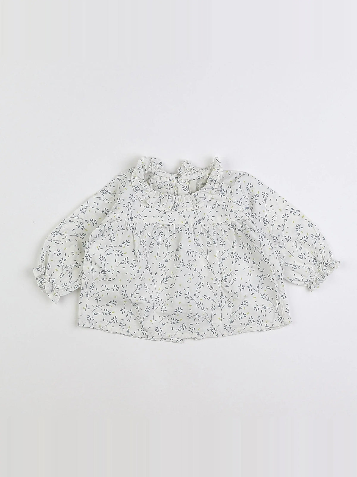 Bonnet à Pompon - blouse blanc - 6 mois