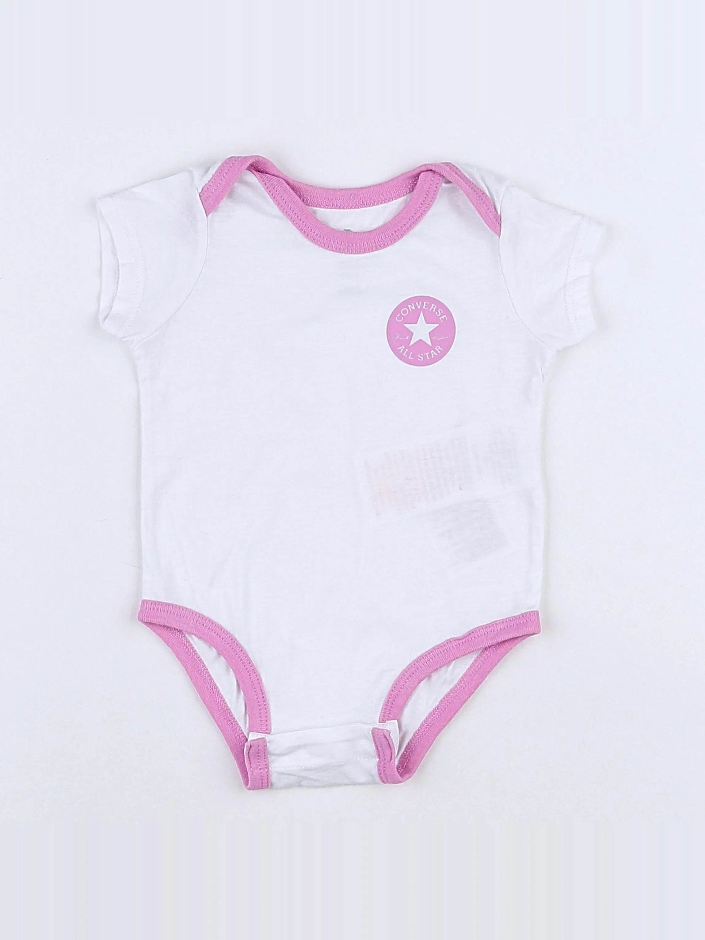 Converse - body blanc, rose - 3 mois