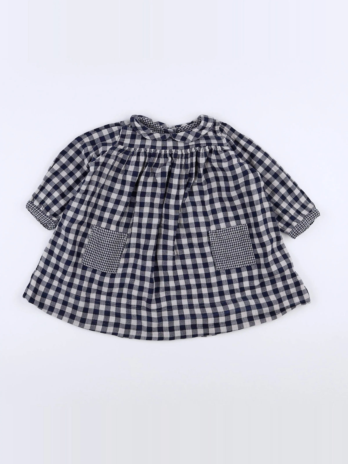 Petit Bateau - robe bleu - 12 mois
