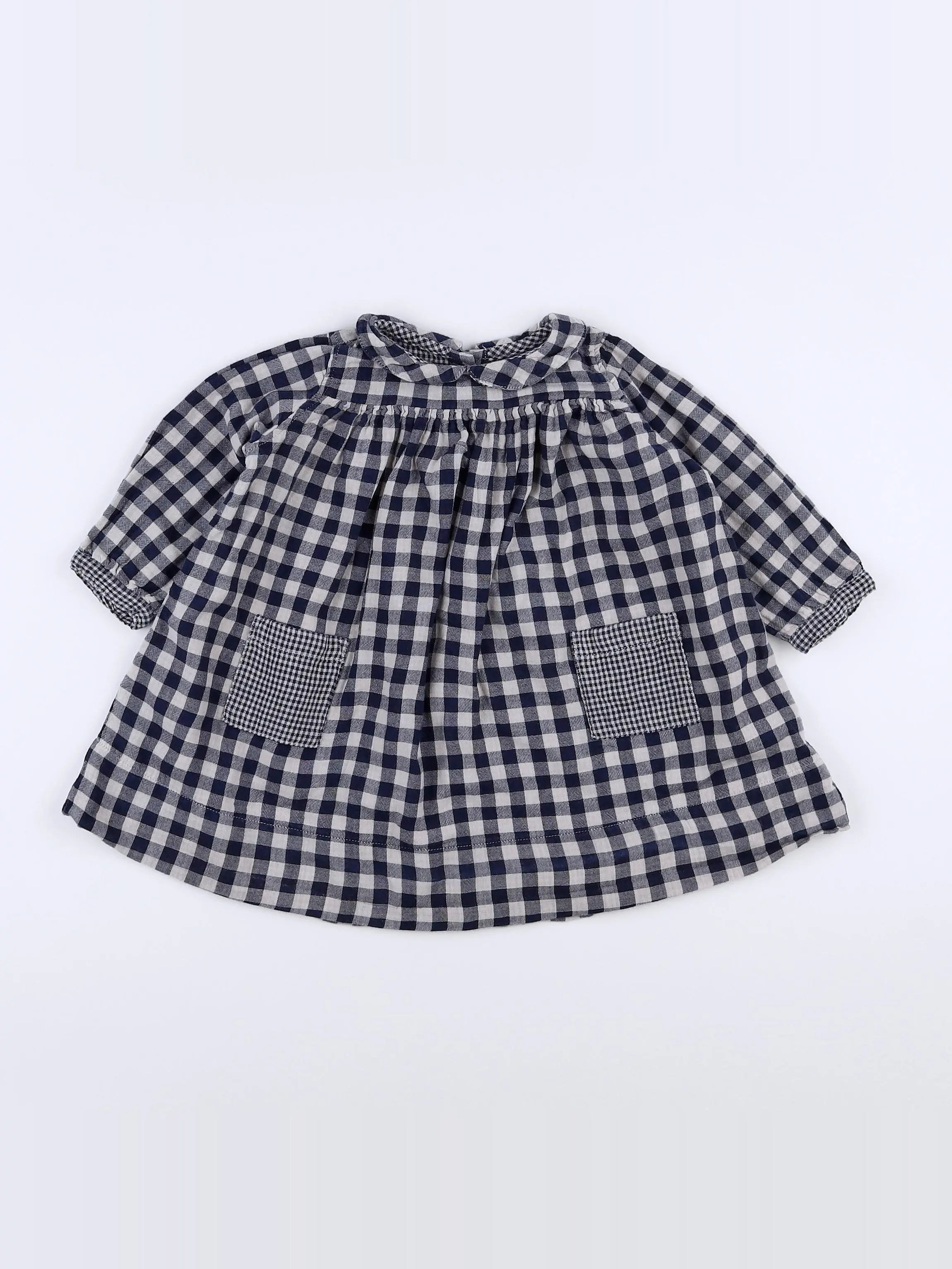 Petit Bateau - robe bleu - 12 mois