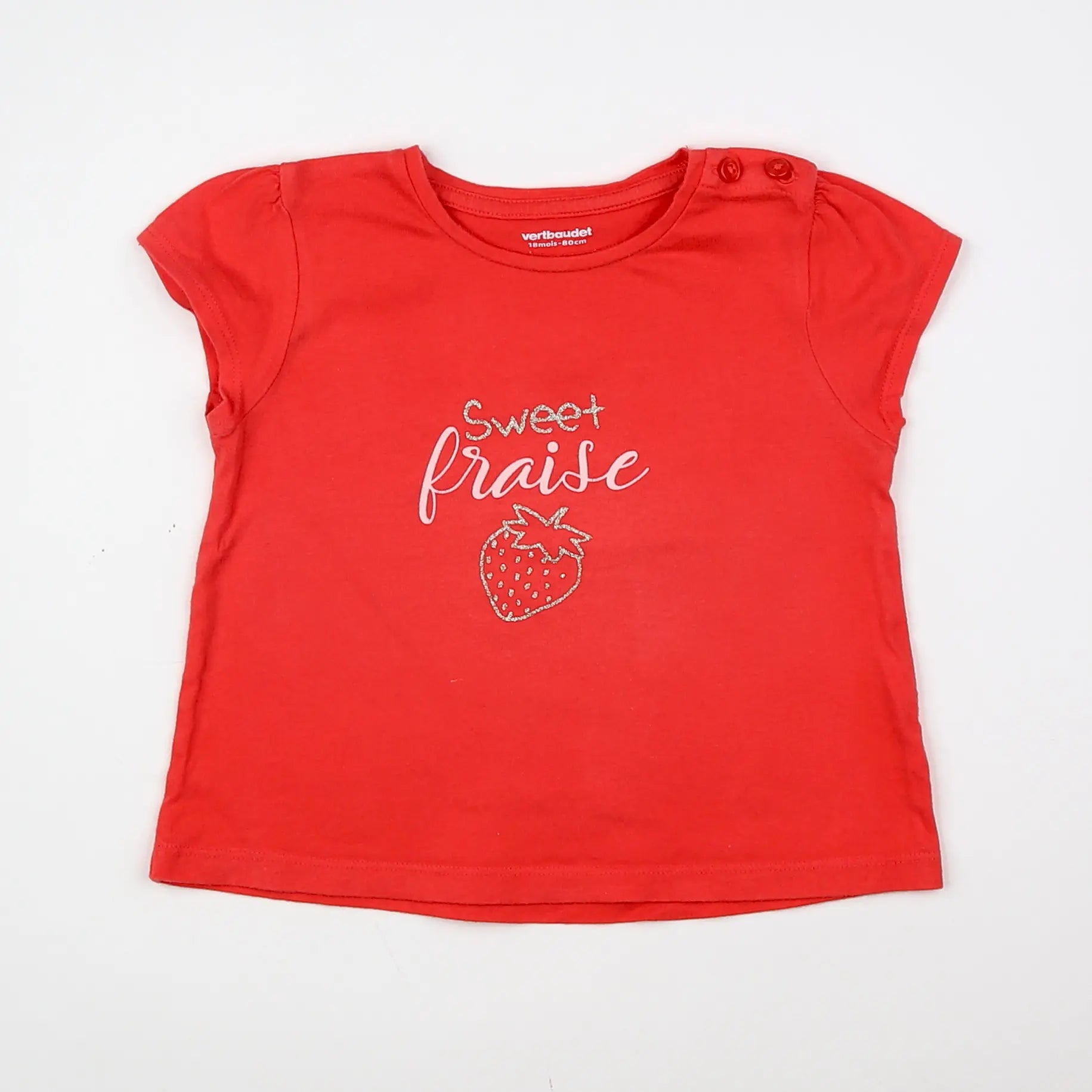 Vertbaudet - tee-shirt rose - 18 mois