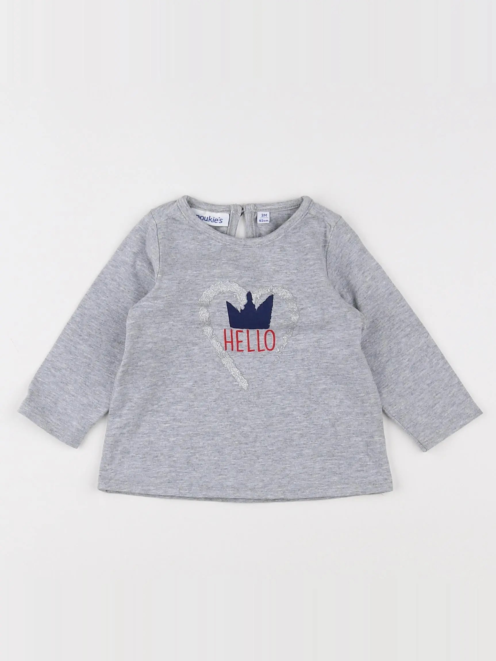 Noukie's - tee-shirt gris, bleu - 3 mois