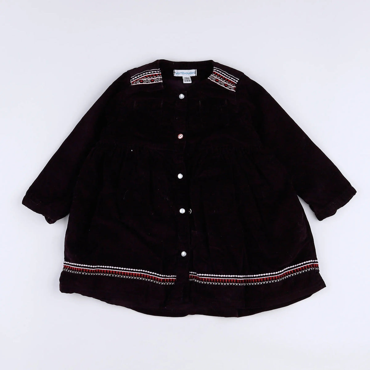 Vertbaudet - robe marron - 12 mois