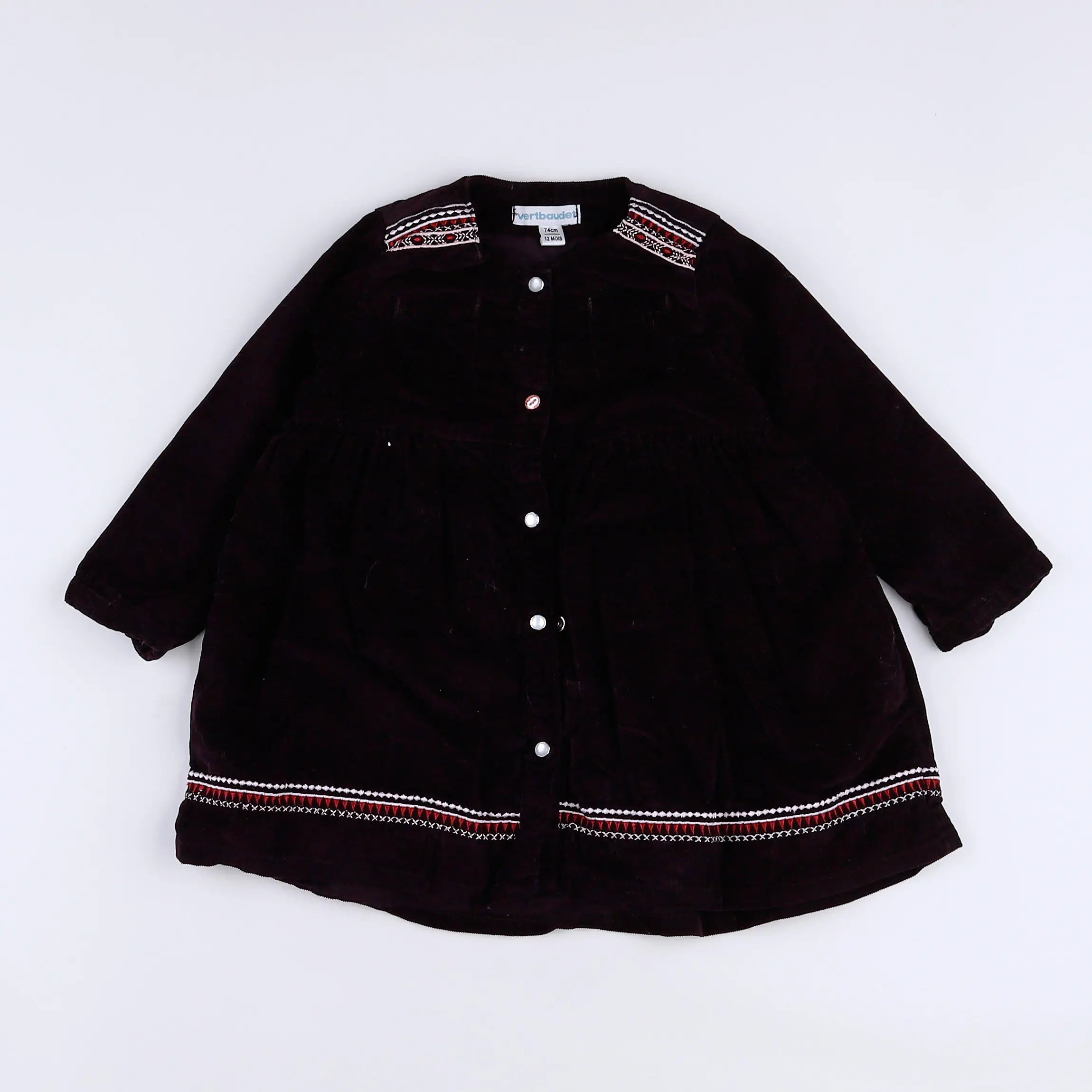 Vertbaudet - robe marron - 12 mois