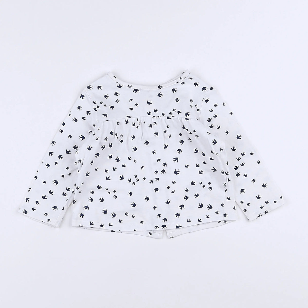 Vertbaudet - tee-shirt blanc, bleu - 9 mois