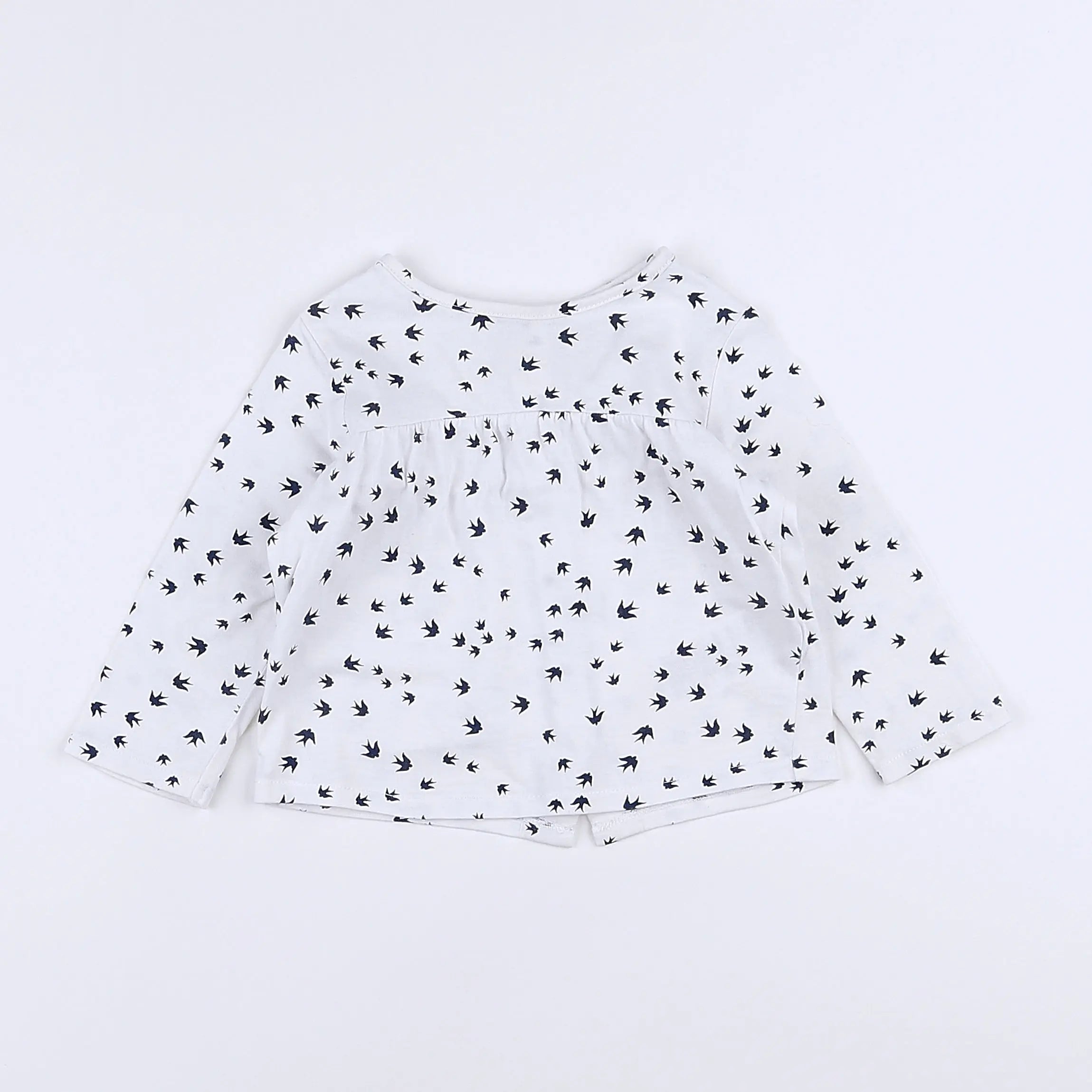 Vertbaudet - tee-shirt blanc, bleu - 9 mois