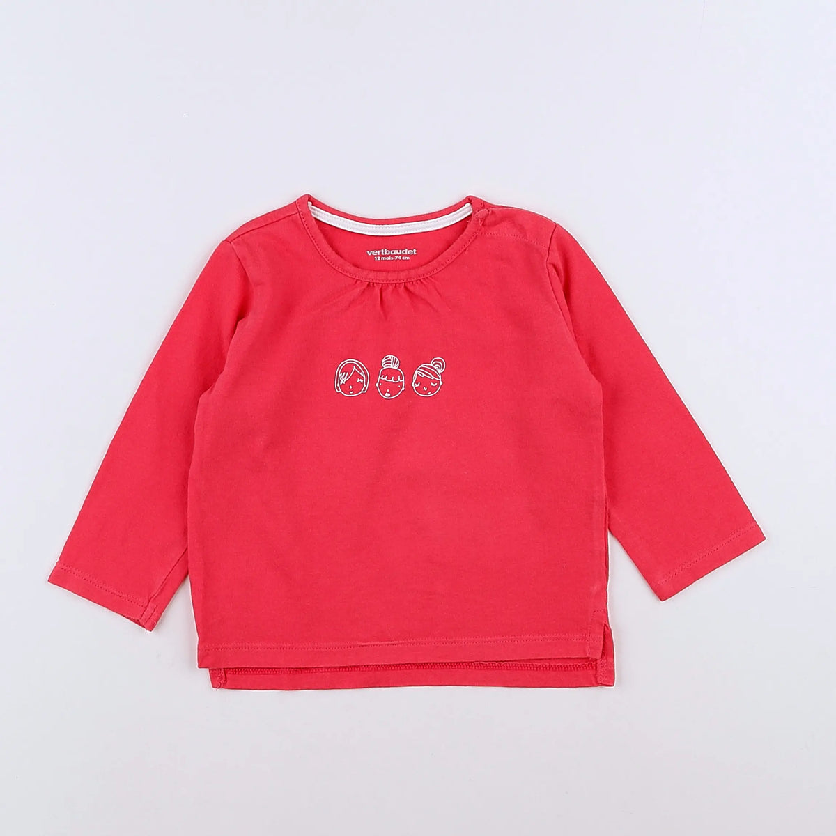 Vertbaudet - tee-shirt rose - 12 mois
