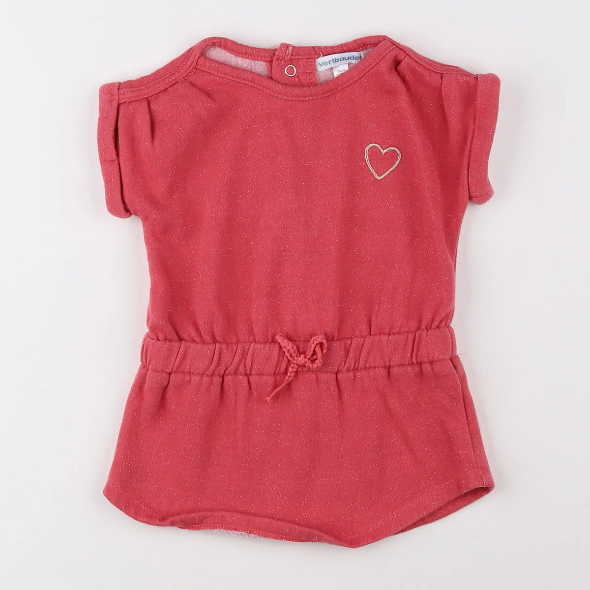 Vertbaudet - robe rose, or - 12 mois