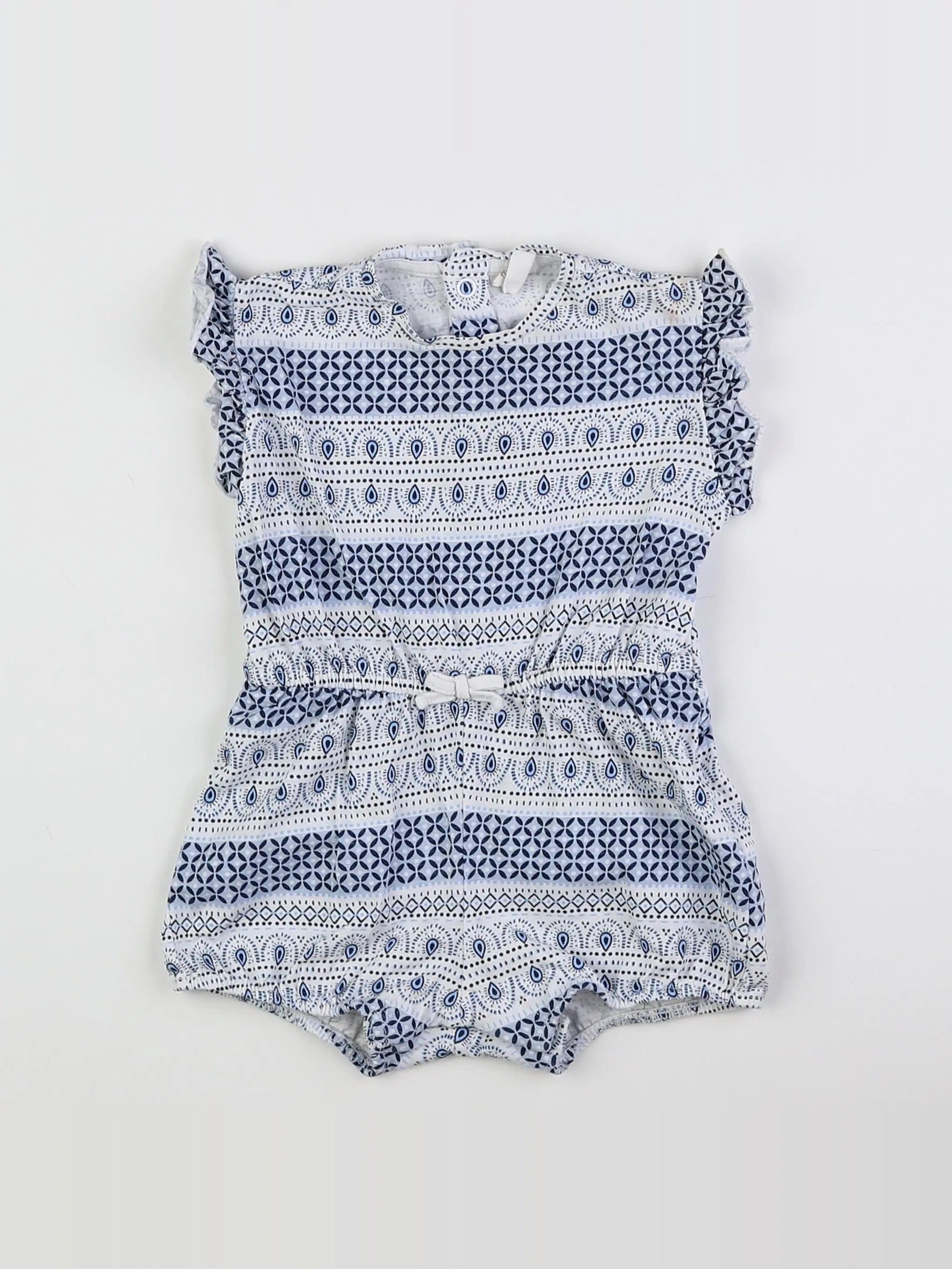 H&M - combinaison bleu, blanc - 3/6 mois