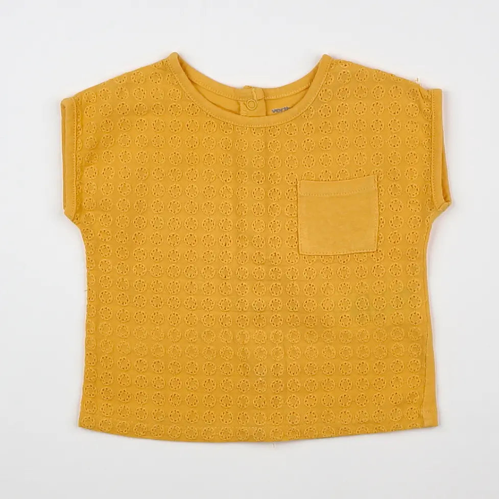 Vertbaudet - tee-shirt jaune - 3 mois