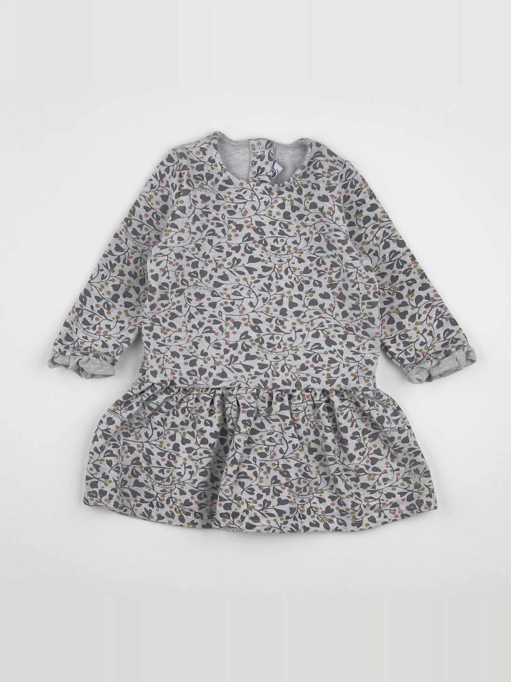 Petit Bateau - robe gris, or - 18 mois