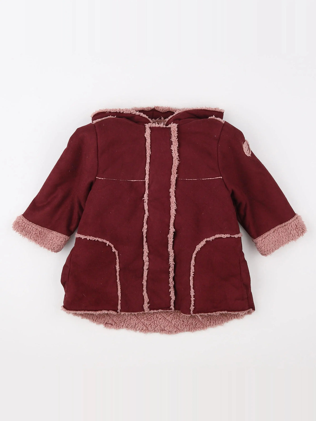 Vertbaudet - manteau rose - 12 mois