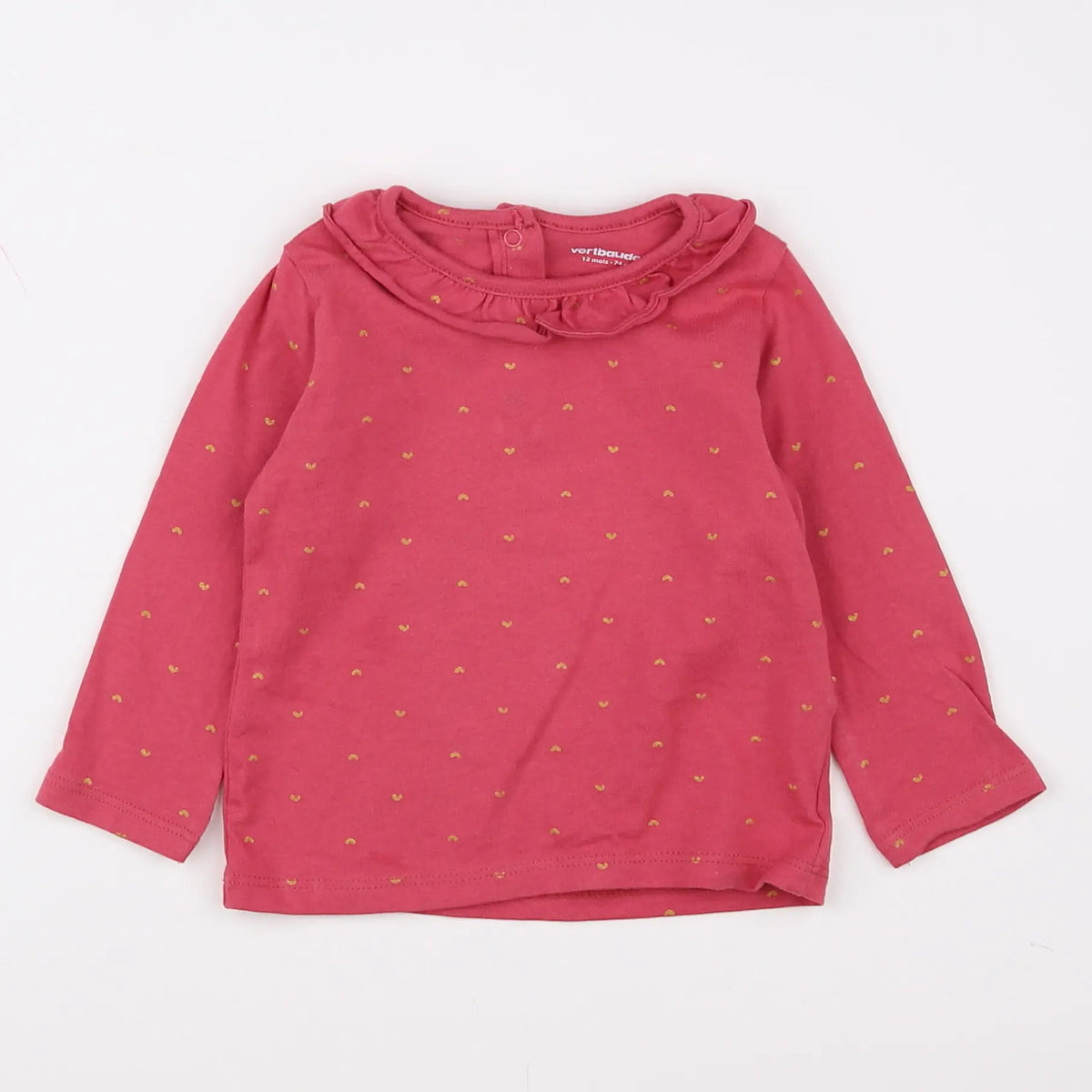 Vertbaudet - tee-shirt rose - 12 mois