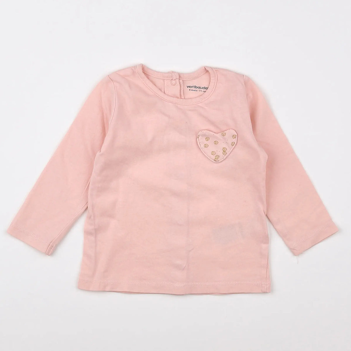 Vertbaudet - tee-shirt rose - 9 mois