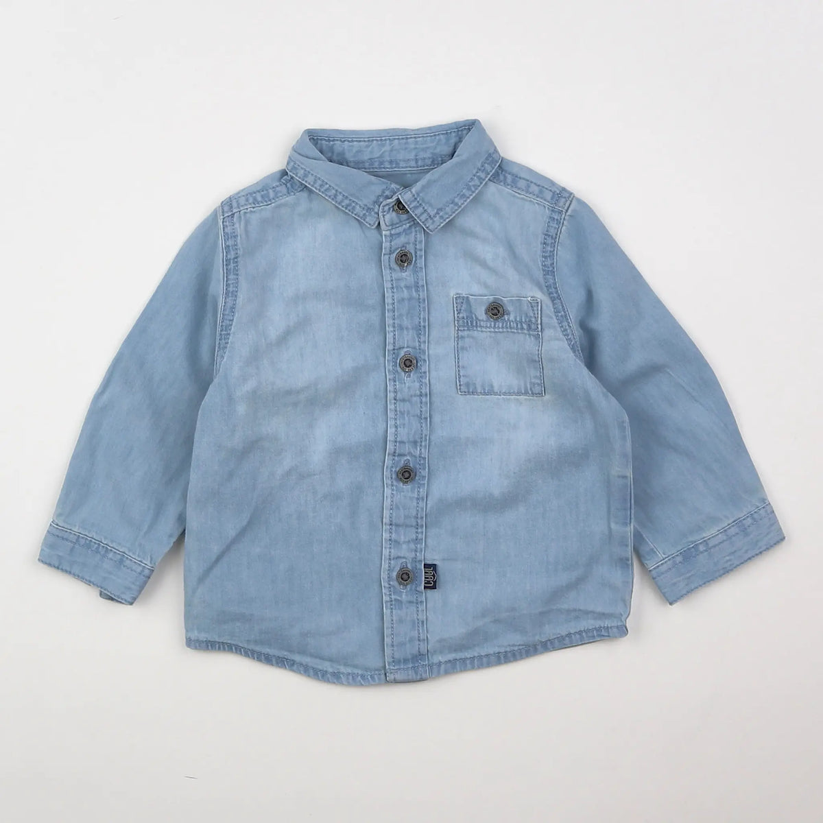 Vertbaudet - chemise bleu - 9 mois