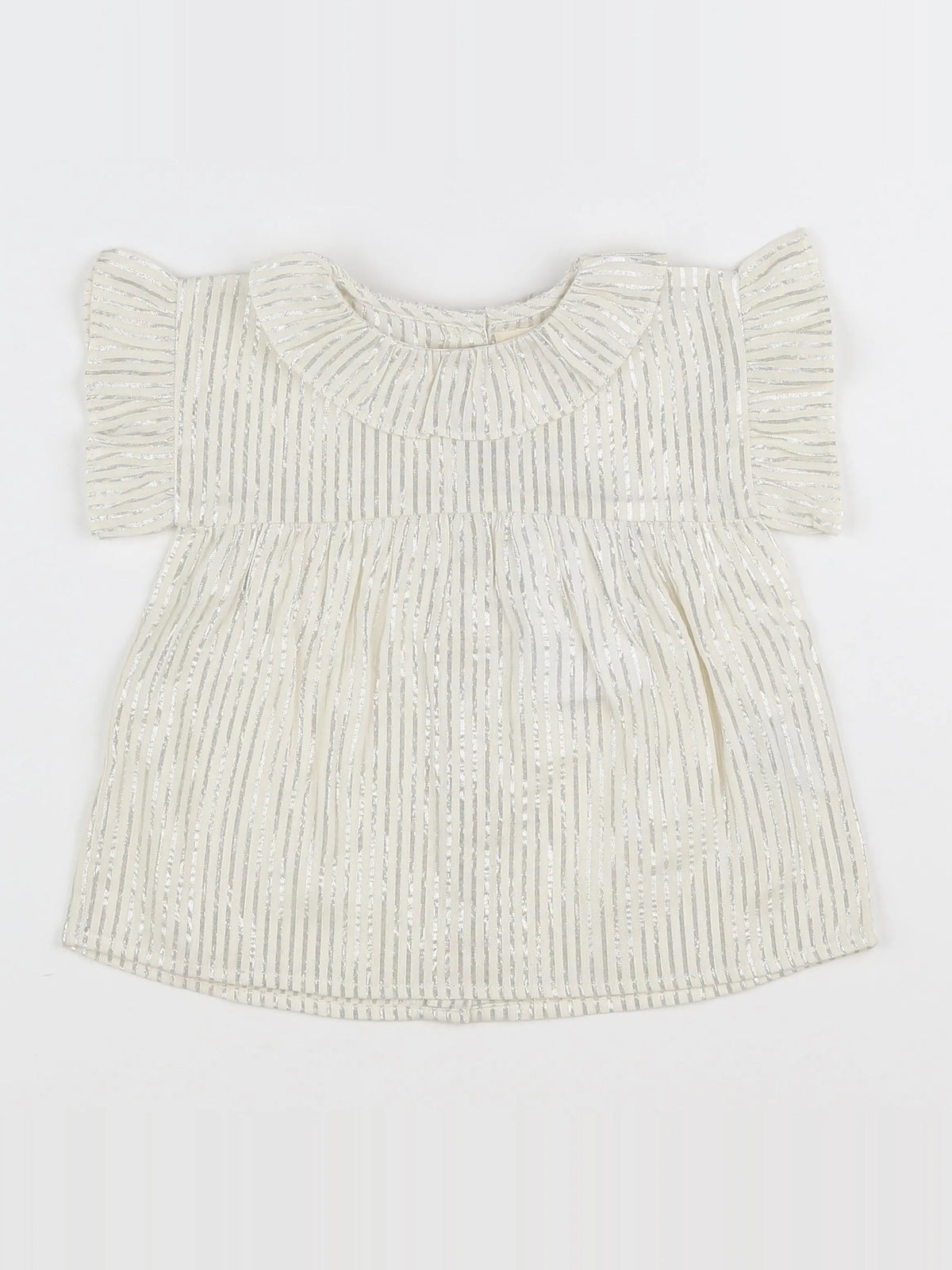 Louis Louise - blouse blanc, argent (état neuf) - 12 mois