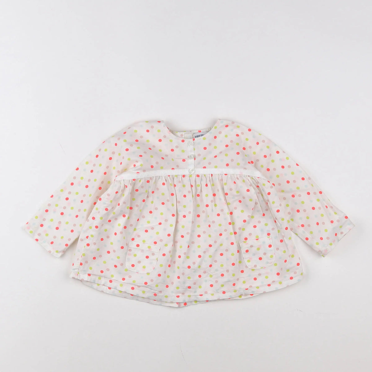 Vertbaudet - blouse blanc, multicolore - 12 mois