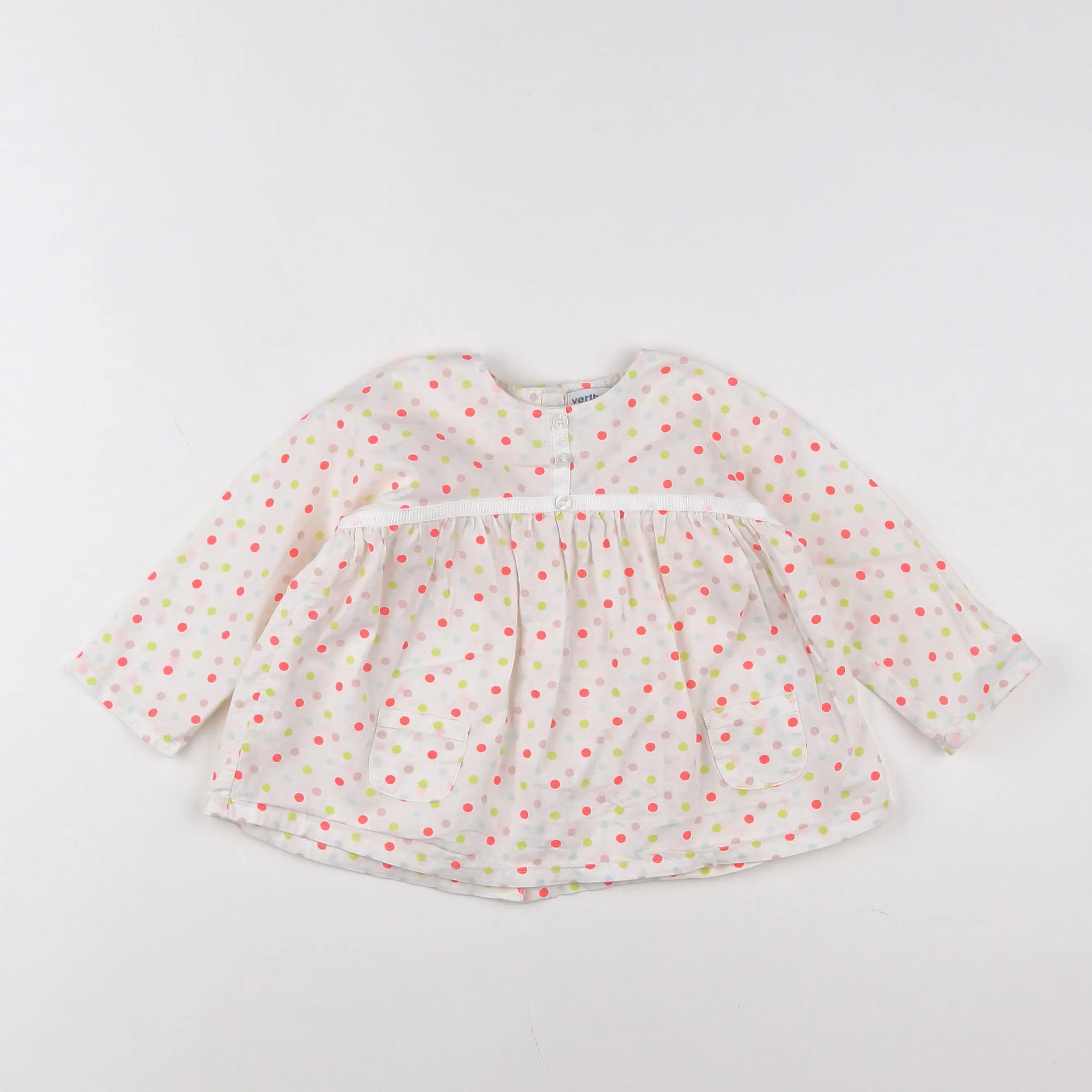 Vertbaudet - blouse blanc, multicolore - 12 mois