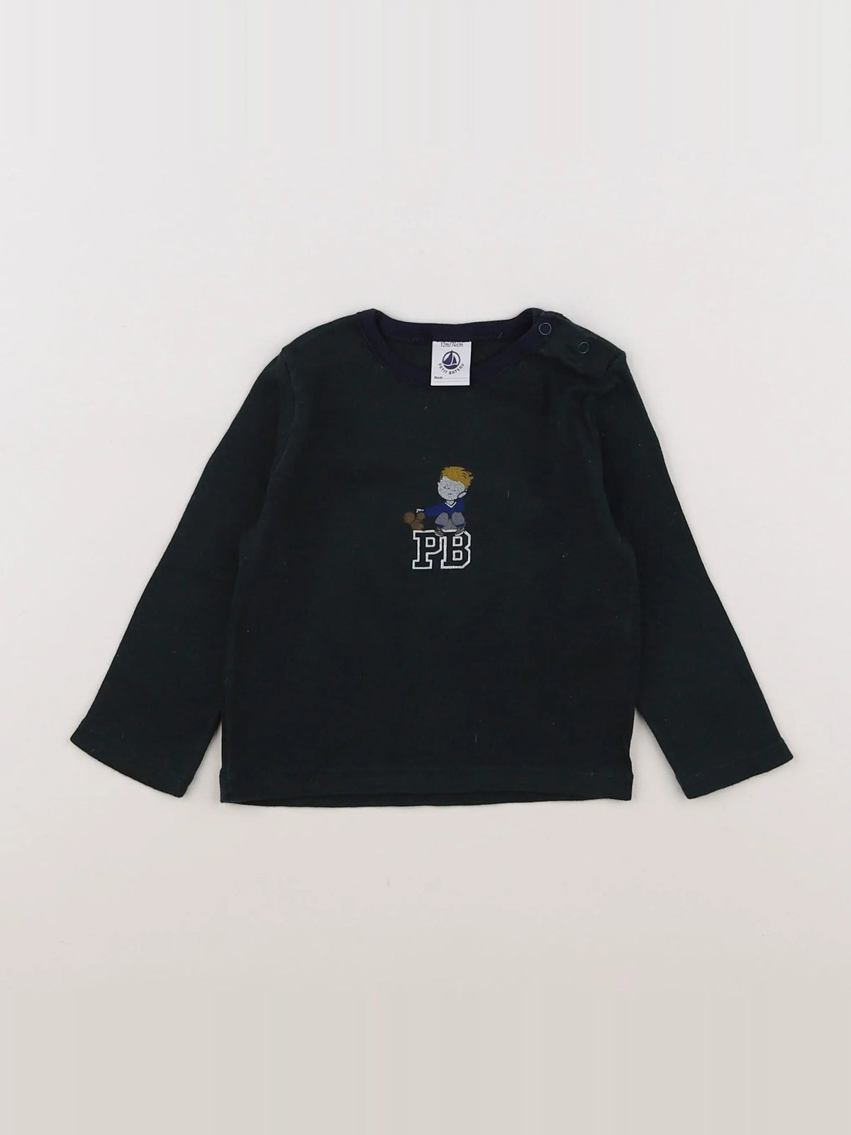 Petit Bateau - tee-shirt vert - 12 mois