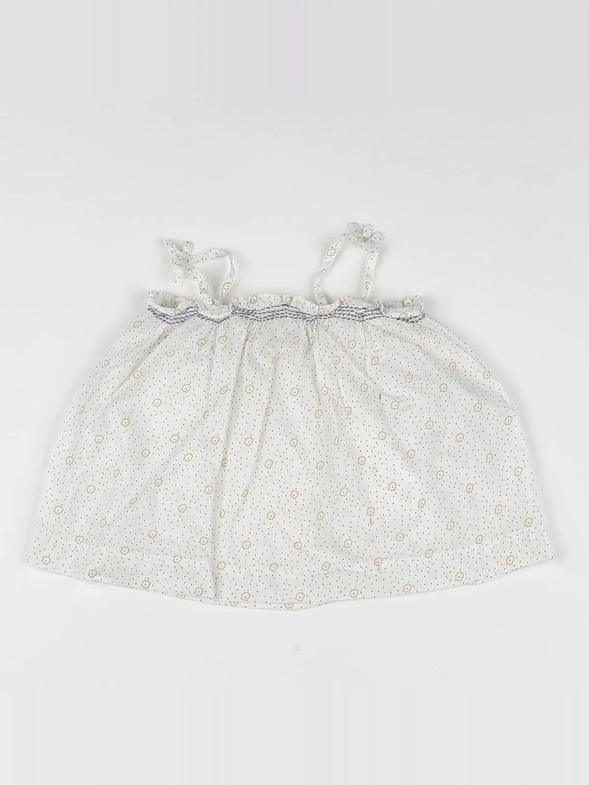 Cyrillus - blouse blanc, bleu - 9 mois