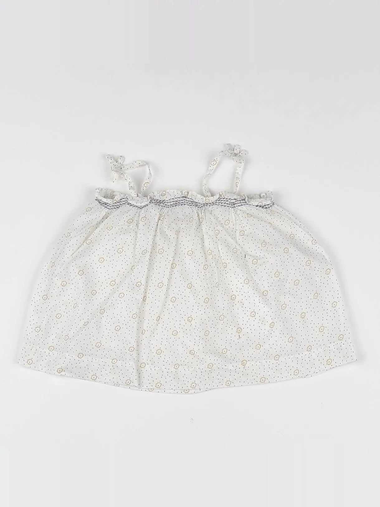 Cyrillus - blouse blanc, bleu - 9 mois
