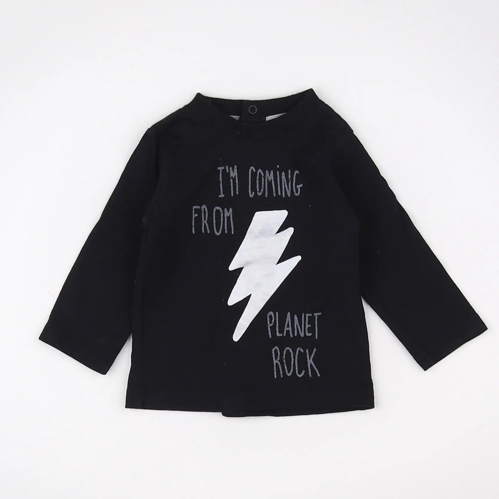 Vertbaudet - tee-shirt noir, argent - 3 mois