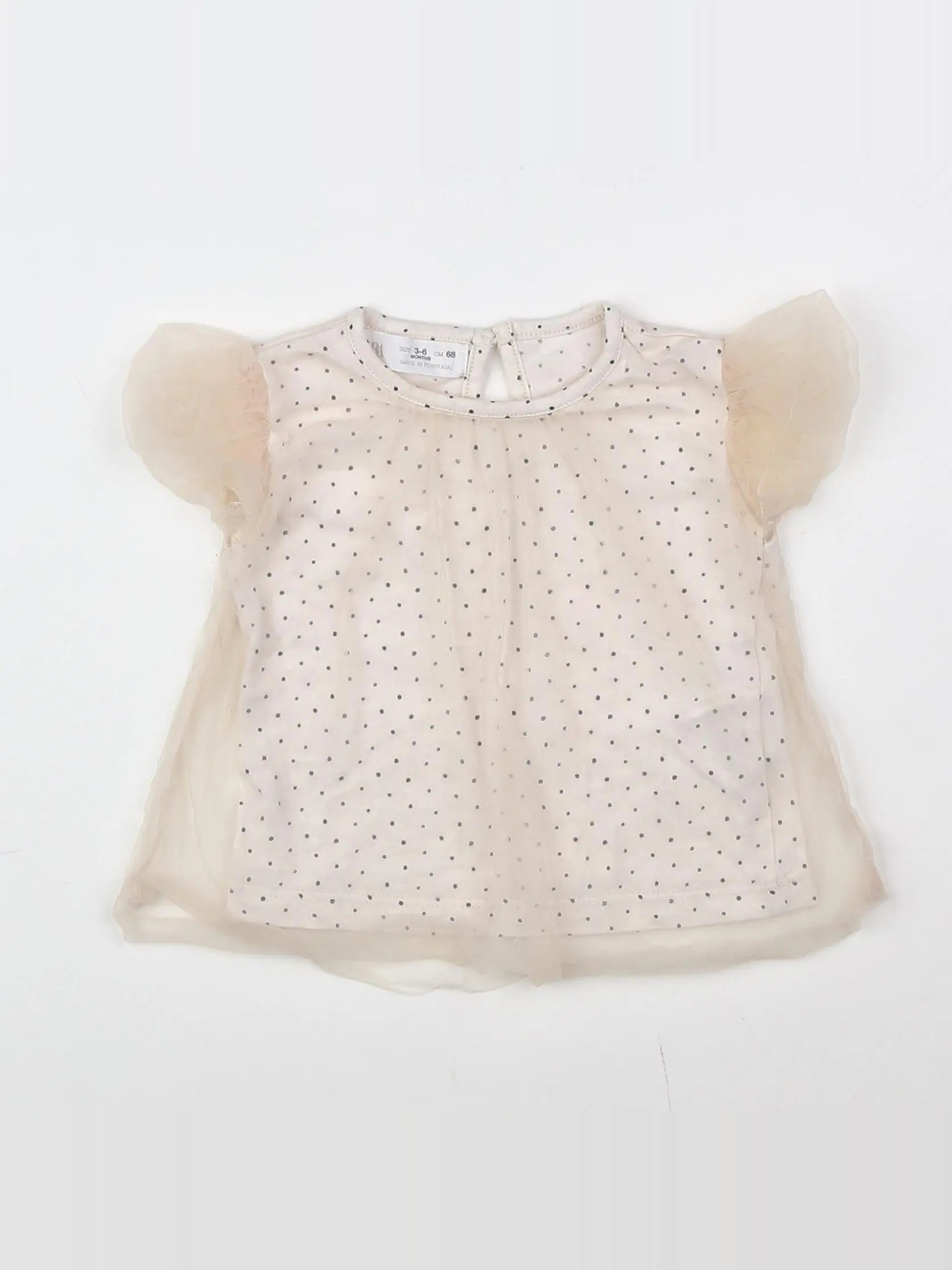Zara - blouse rose, noir - 3/6 mois