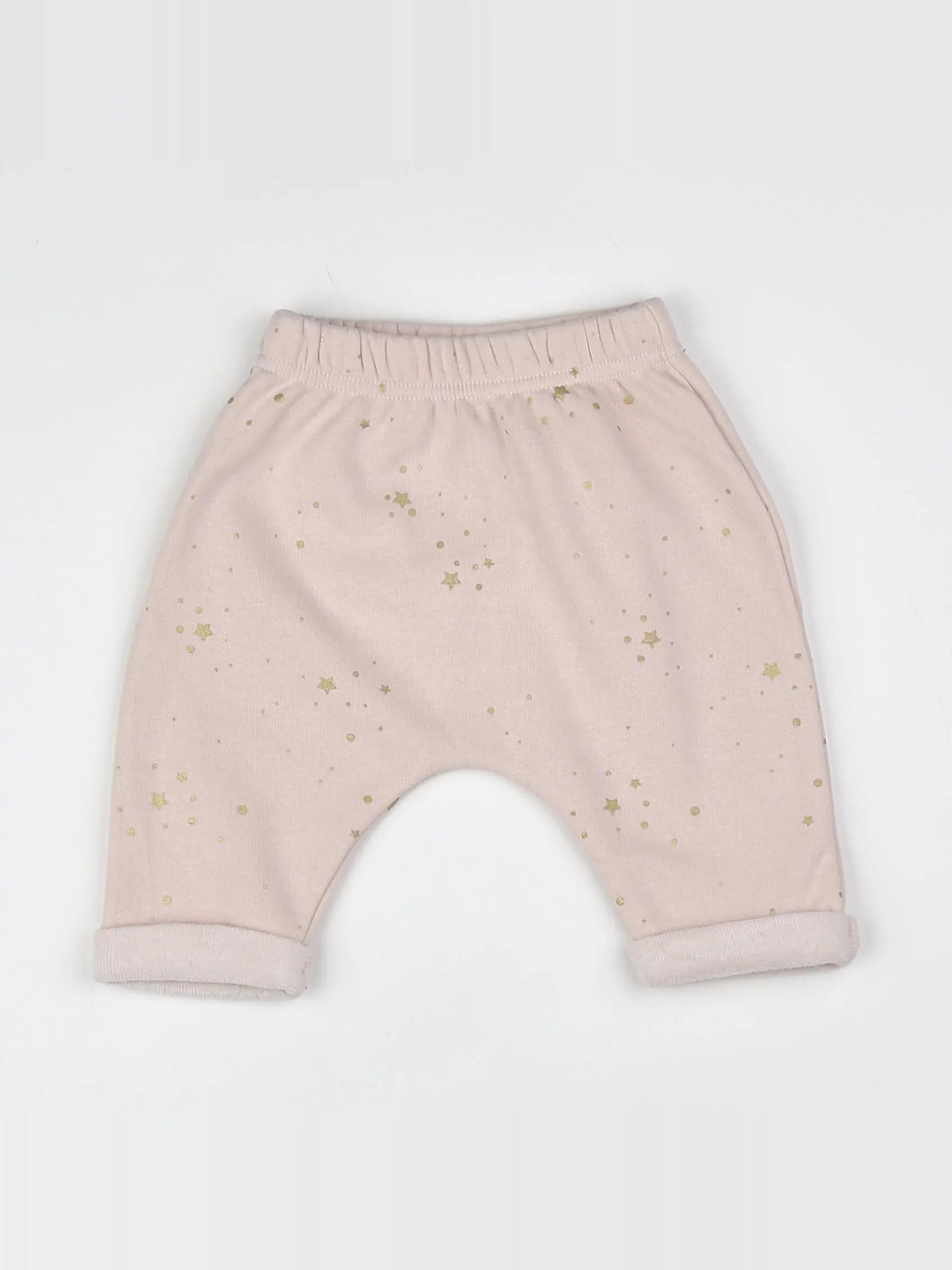 Vertbaudet - sarouel rose, or - 3 mois