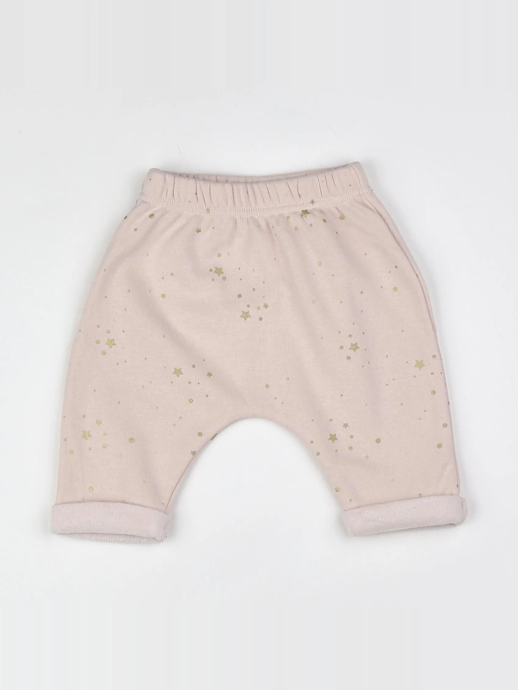 Vertbaudet - sarouel rose, or - 3 mois