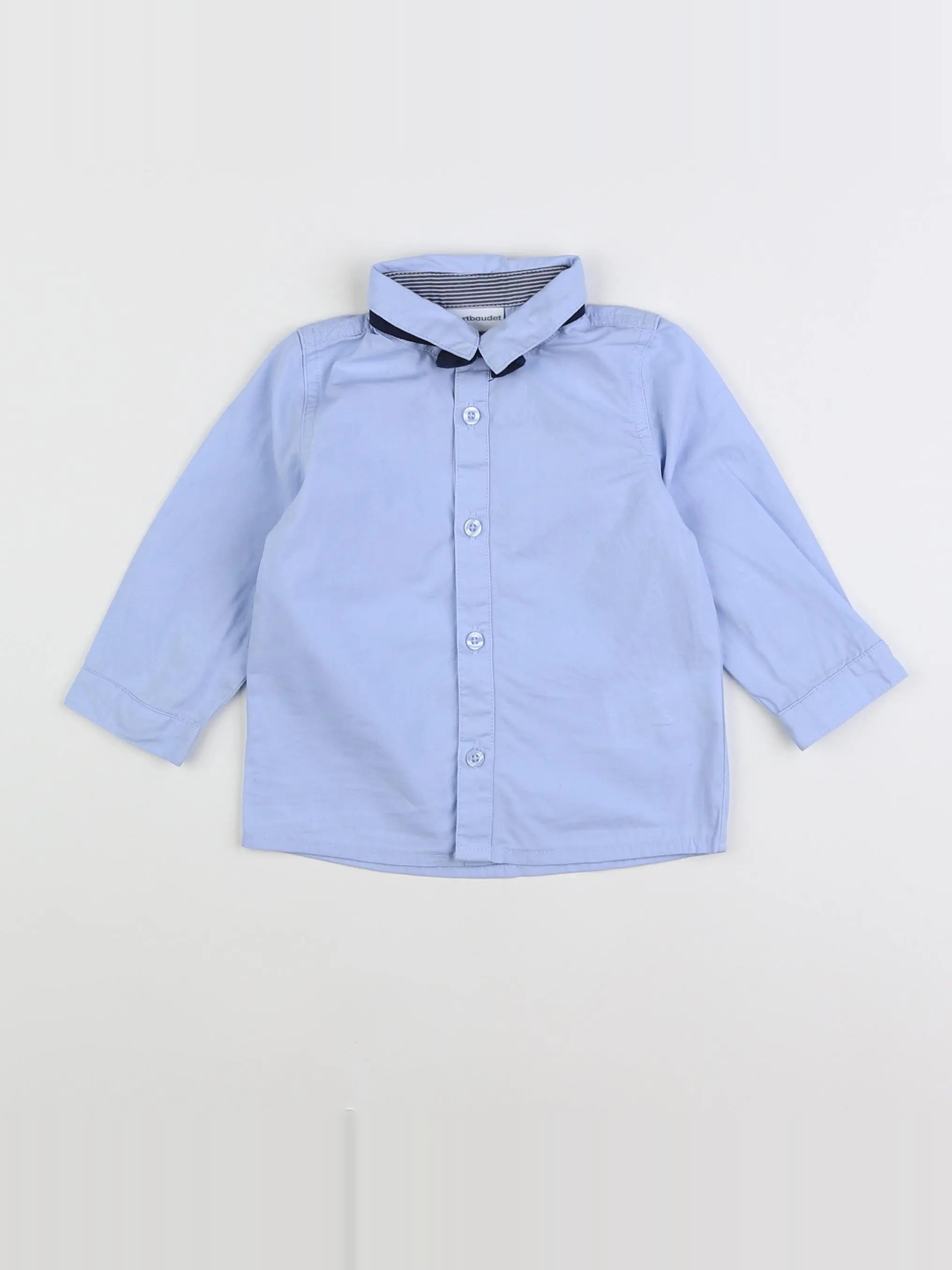 Vertbaudet - chemise bleu - 12 mois