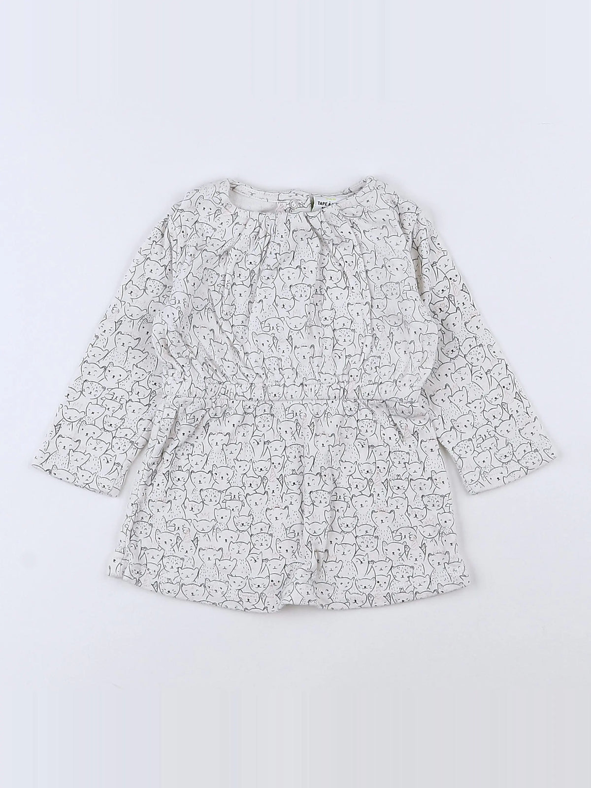 Tape à l'oeil - robe blanc, gris - 9 mois