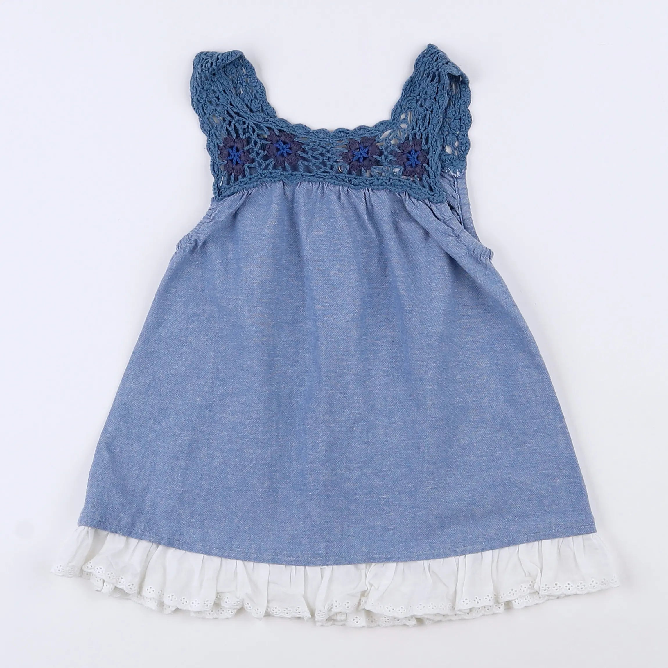 Vertbaudet - robe bleu - 12 mois
