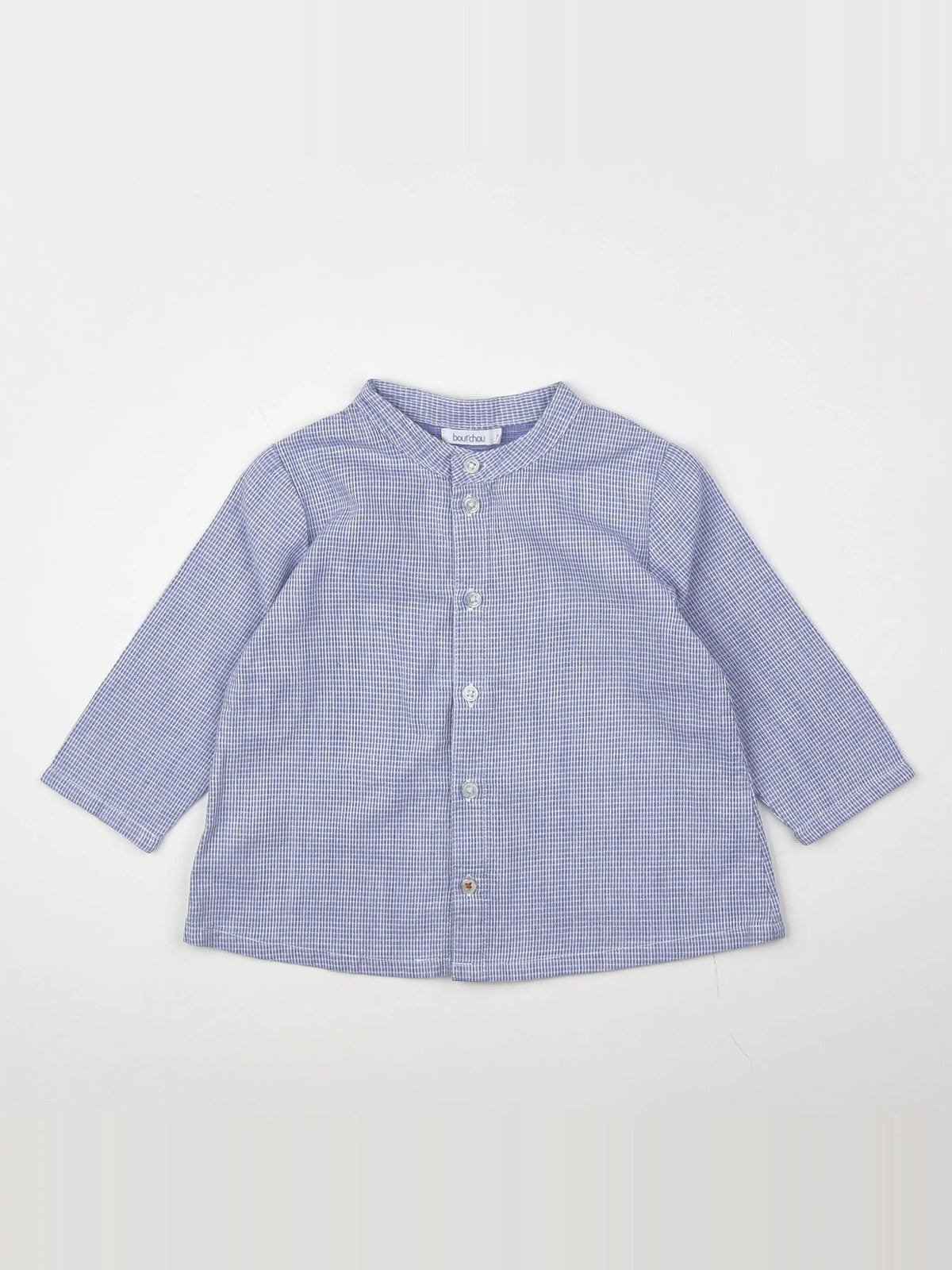 Boutchou - chemise blanc, bleu - 12 mois