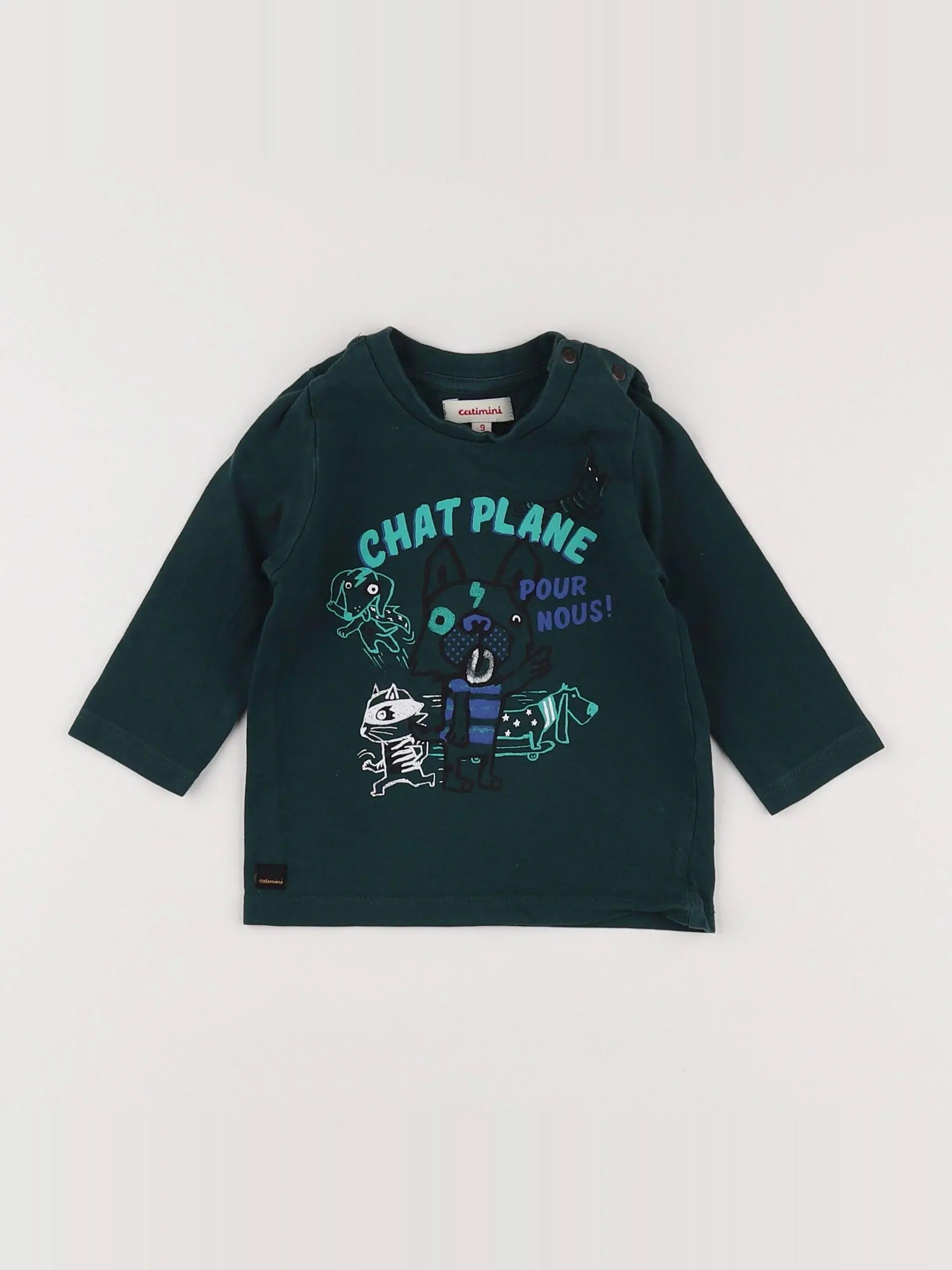 Catimini - tee-shirt vert - 9 mois