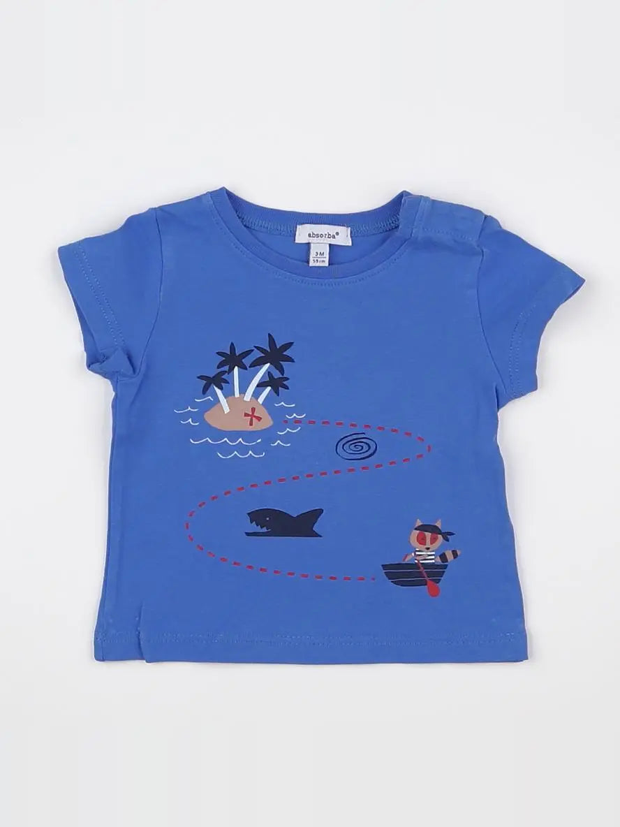 Absorba - tee-shirt bleu - 3 mois