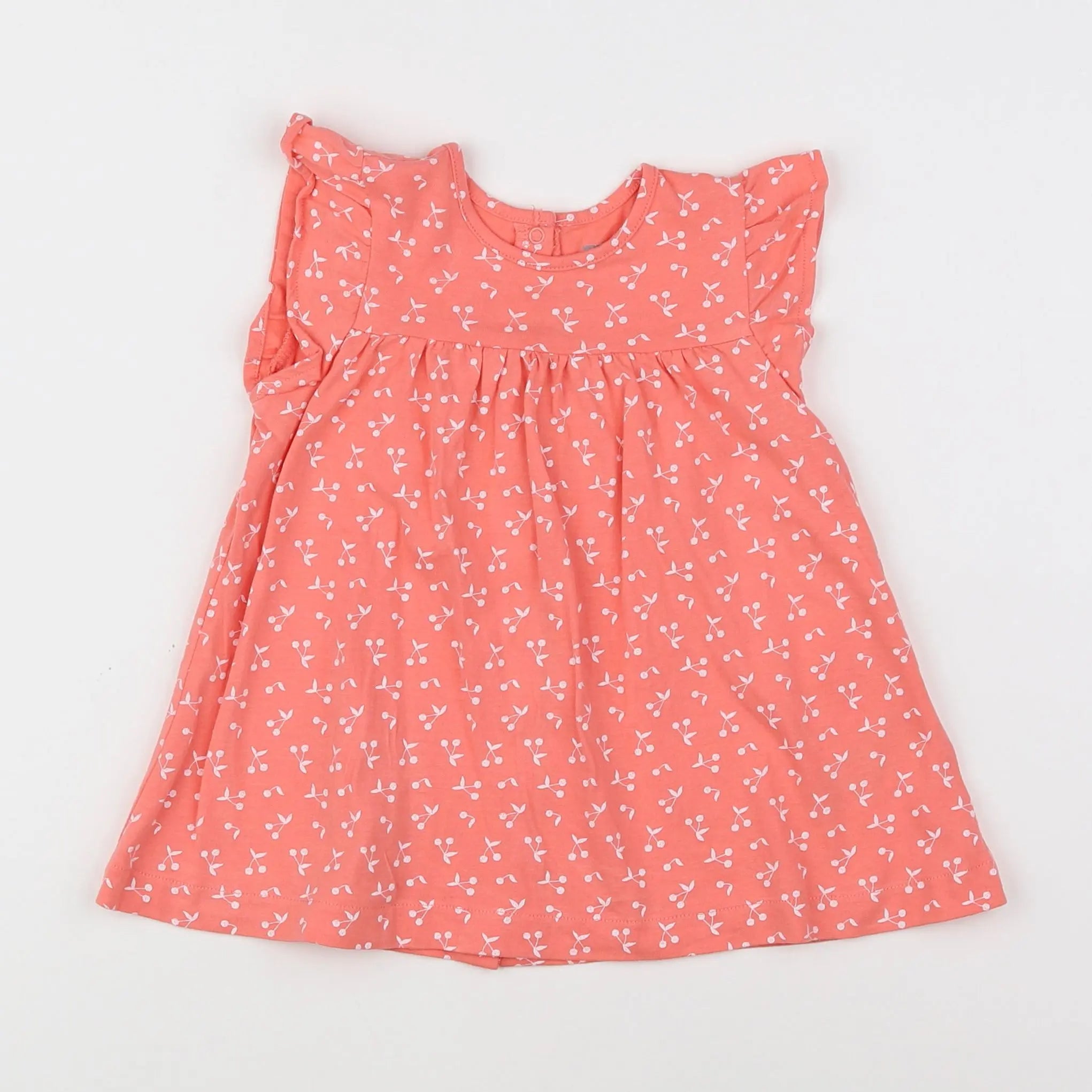 Vertbaudet - robe rose, blanc - 9 mois