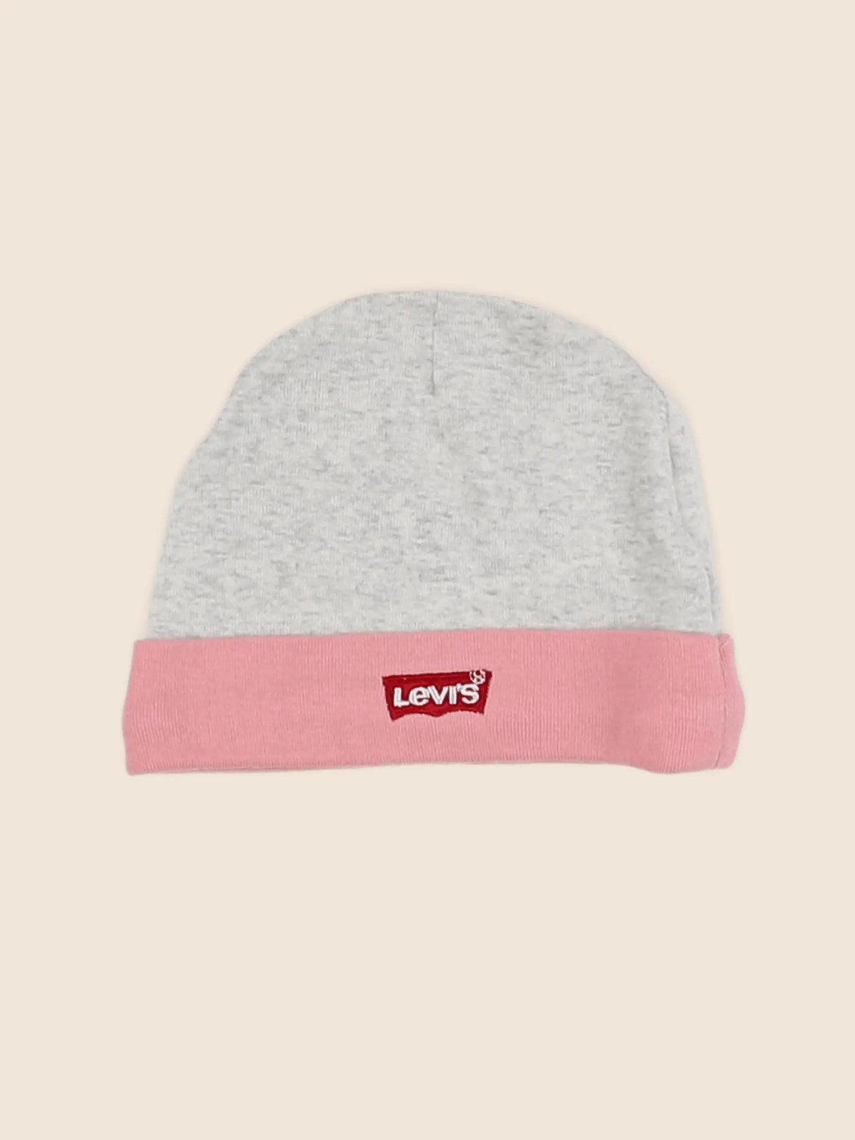 Levi's - bonnet gris, rose - 0/6 mois