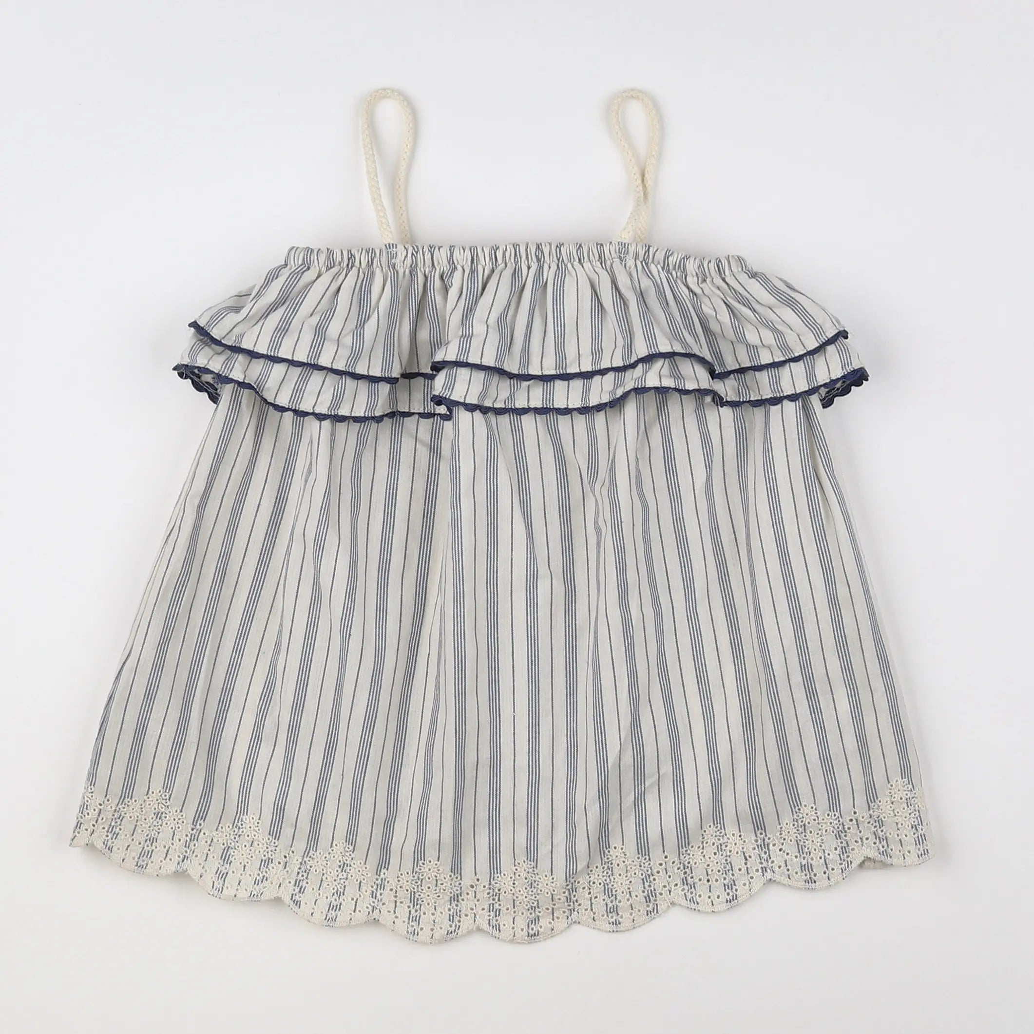 Vertbaudet - robe beige, bleu - 18 mois